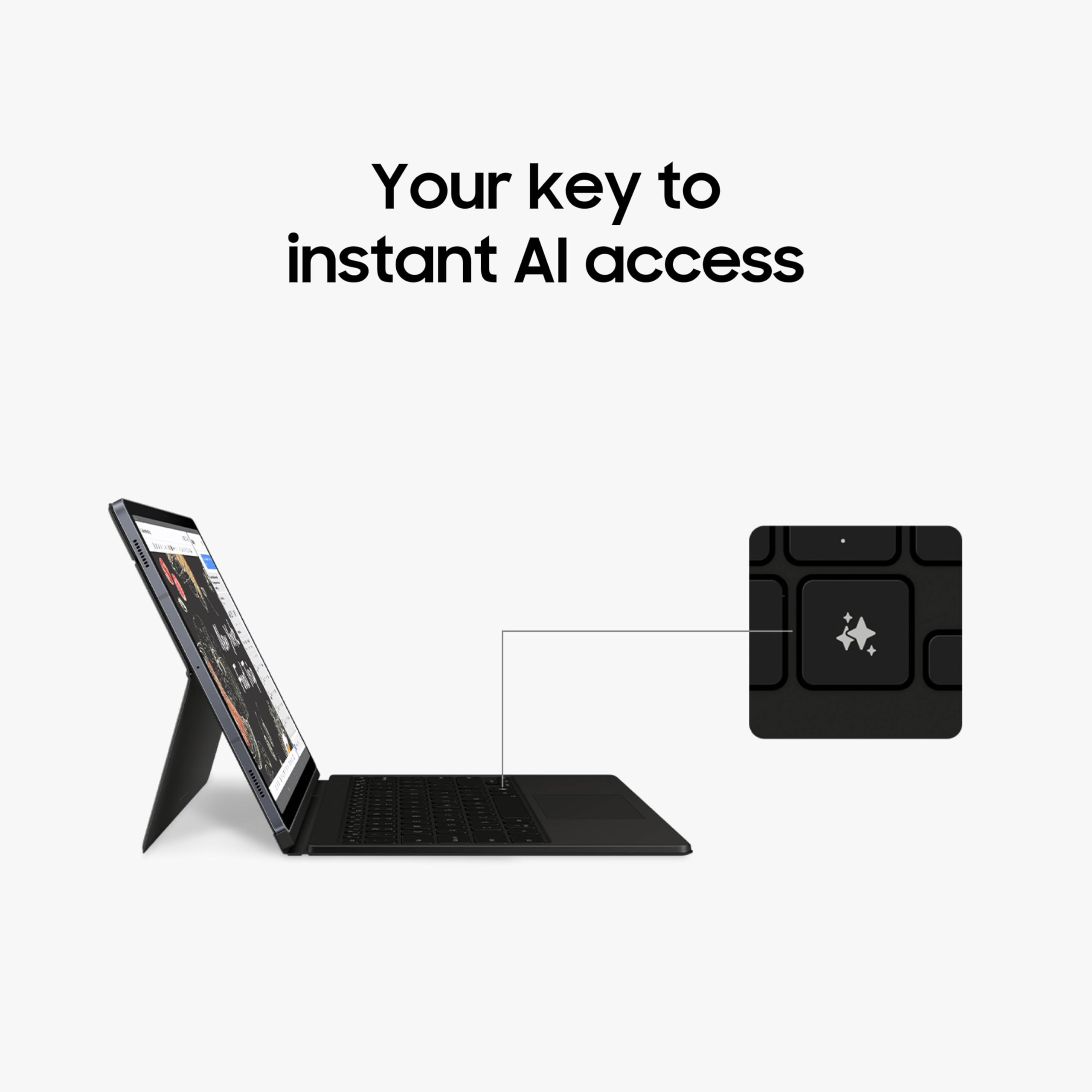 SAMSUNG Galaxy Tab S10+ Book Cover Keyboard with AI Key - Detachable, PC-Like Experience, Adjustable Viewing Angles, Wireless Keyboard Sharing - US Version (Black) - Perfect for Work, Study, and Entertainment On The Go