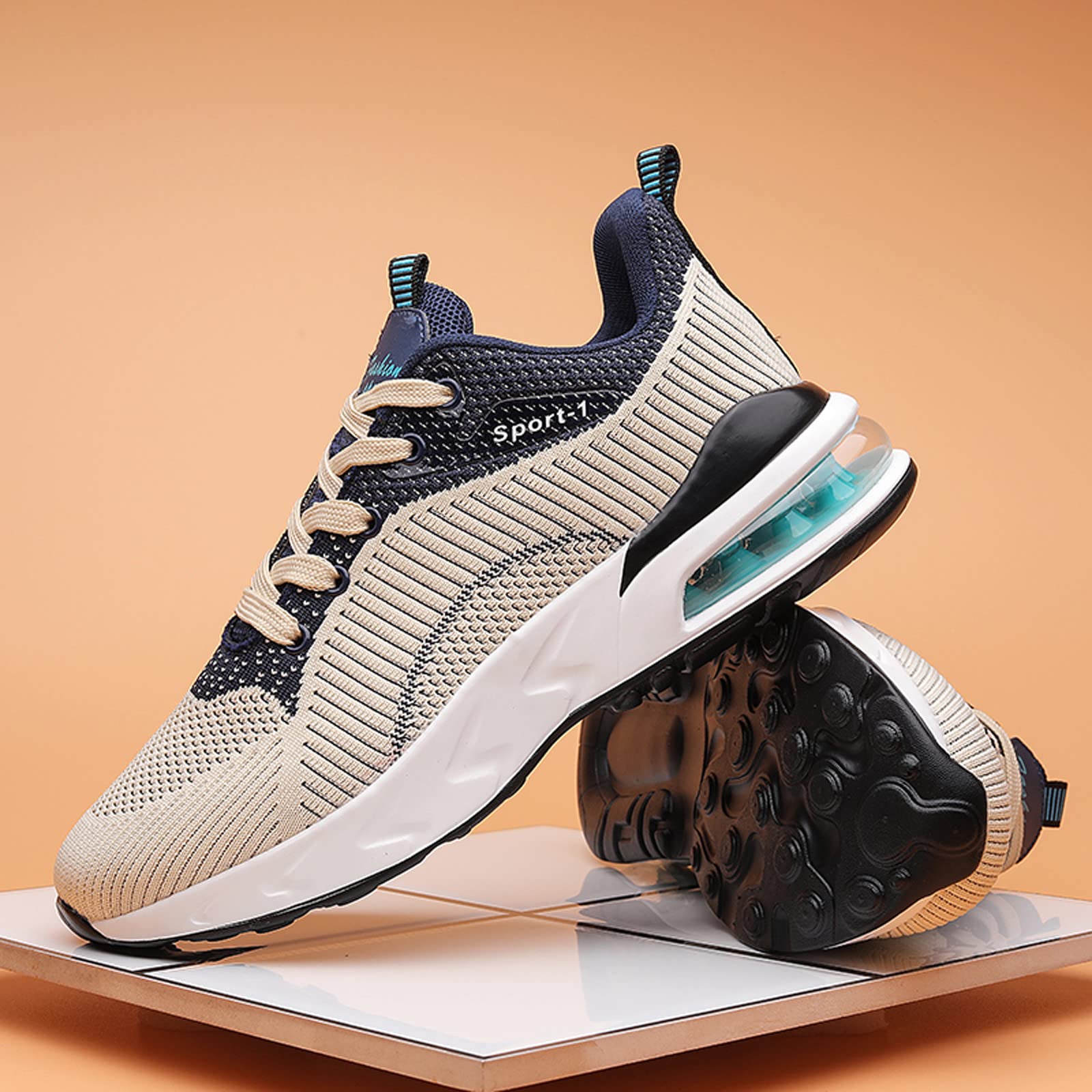 **Men's Breathable Trail Running Shoes - Lightweight Athletic Sneakers for Flat Feet Support - Comfortable Woven Mesh Casual & Sports Shoes for Students - Perfect for Hiking, Jogging & Gym Workouts**