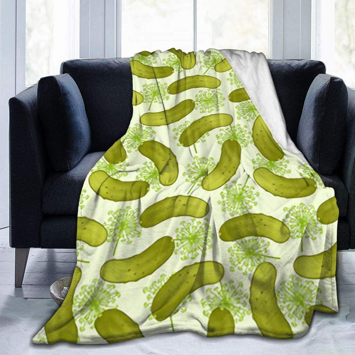 50x40 Inch Ultra Soft Dill Pickles Fleece Throw Blanket - Lightweight, Durable & Cozy for Bed, Sofa, Couch & Home Decor - Perfect for Gifts, Movie Nights & Winter Warmth