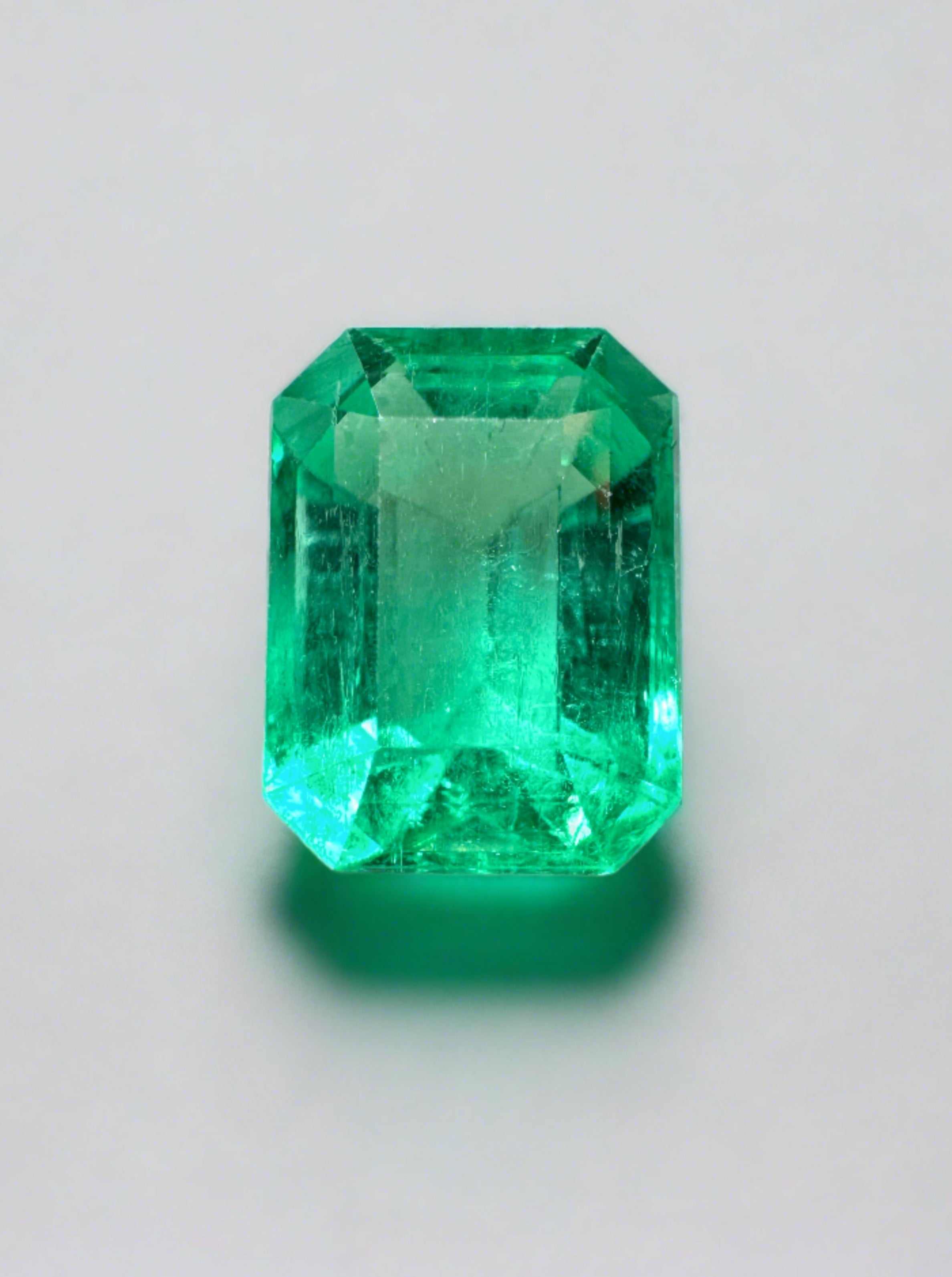 1.80 Carat Vivid Green Natural Loose Colombian Emerald - Emerald Cut Gemstone for Jewelry Making & Engagement Rings