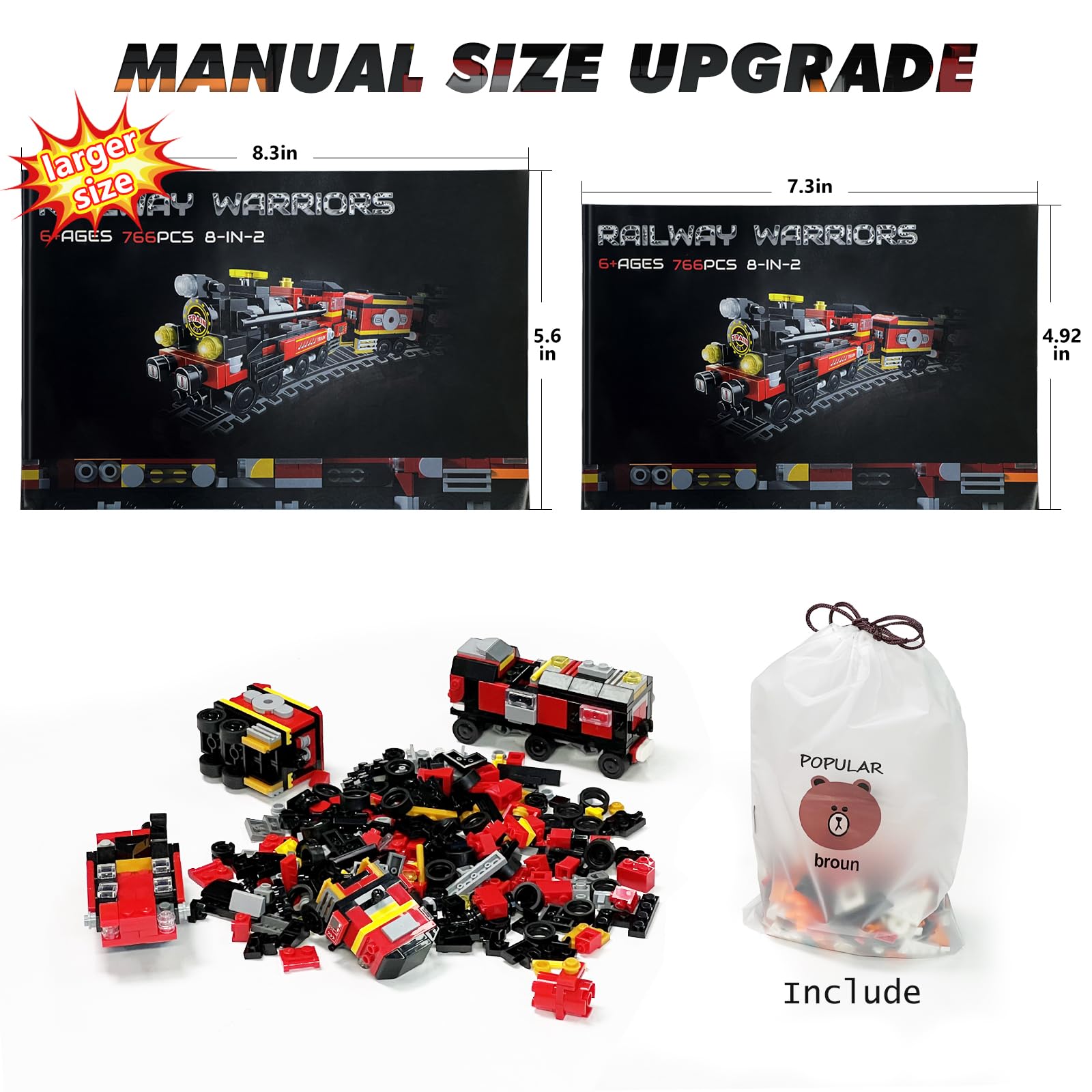 Best 766PCS Transforming Train Building Blocks for Kids Ages 6-12 - 8-in-1 Steam Locomotive & Robot Toy Set | STEM Educational Construction Toy | Perfect Birthday & Christmas Gift for Boys & Girls | Creative Play for Train Enthusiasts & Future Engineers