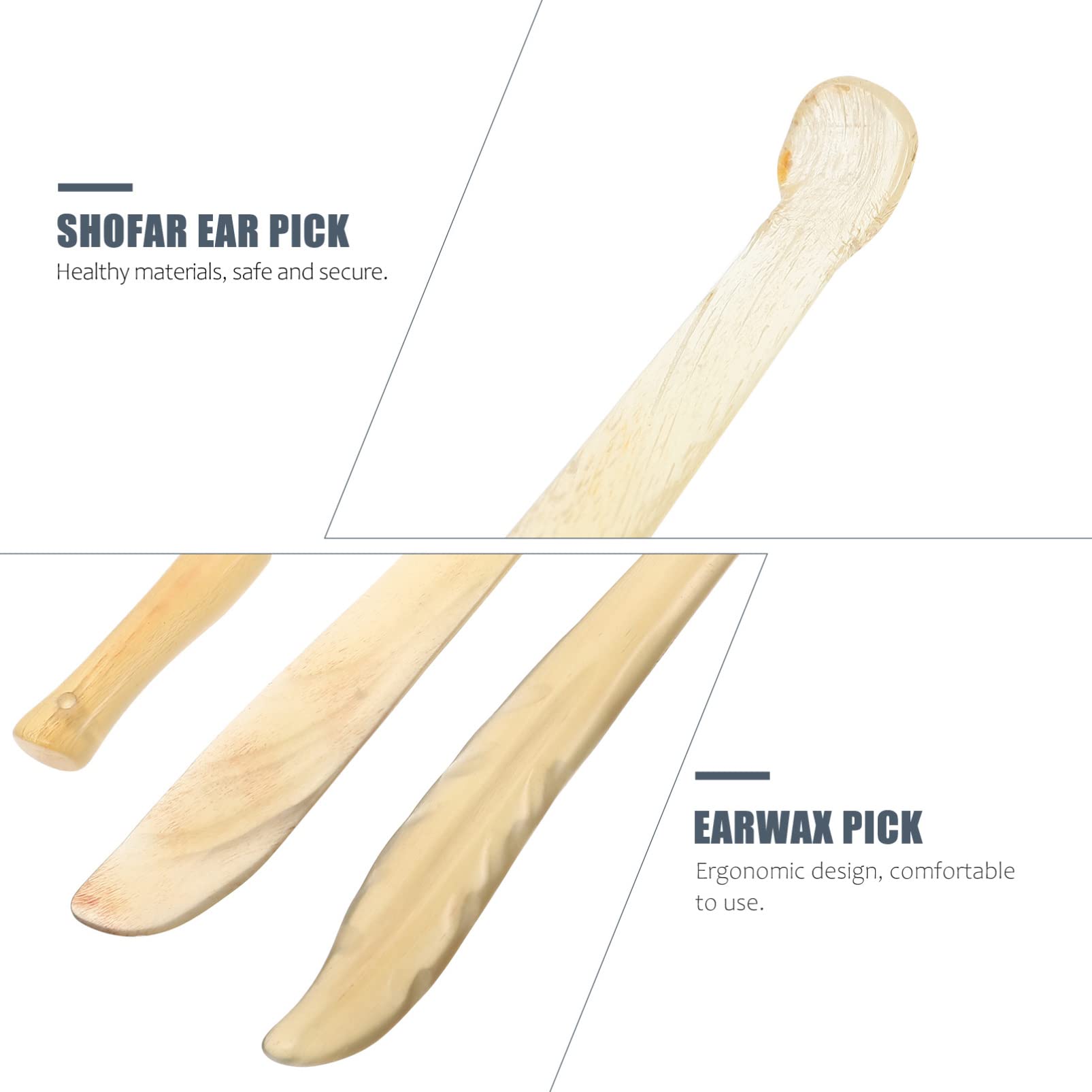 Beaupretty 3Pcs Sheep Horn Ear Wax Removal Tool - Gentle Ear Cleaner Kit for Safe Earwax Removal (Yellow) - Perfect for Home, Travel & Personal Hygiene Care