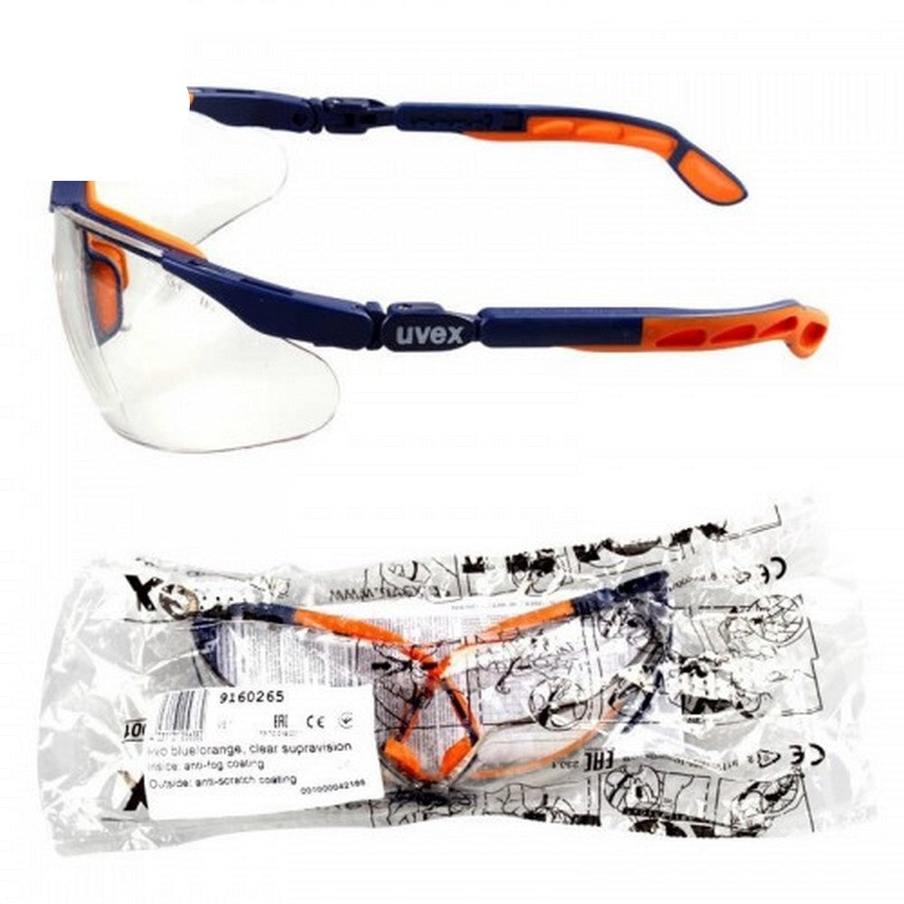 Uvex I VO Clear Safety Glasses 9160 265 - ANSI Z87.1 Certified Protective Eyewear for Construction, Woodworking & Lab Work