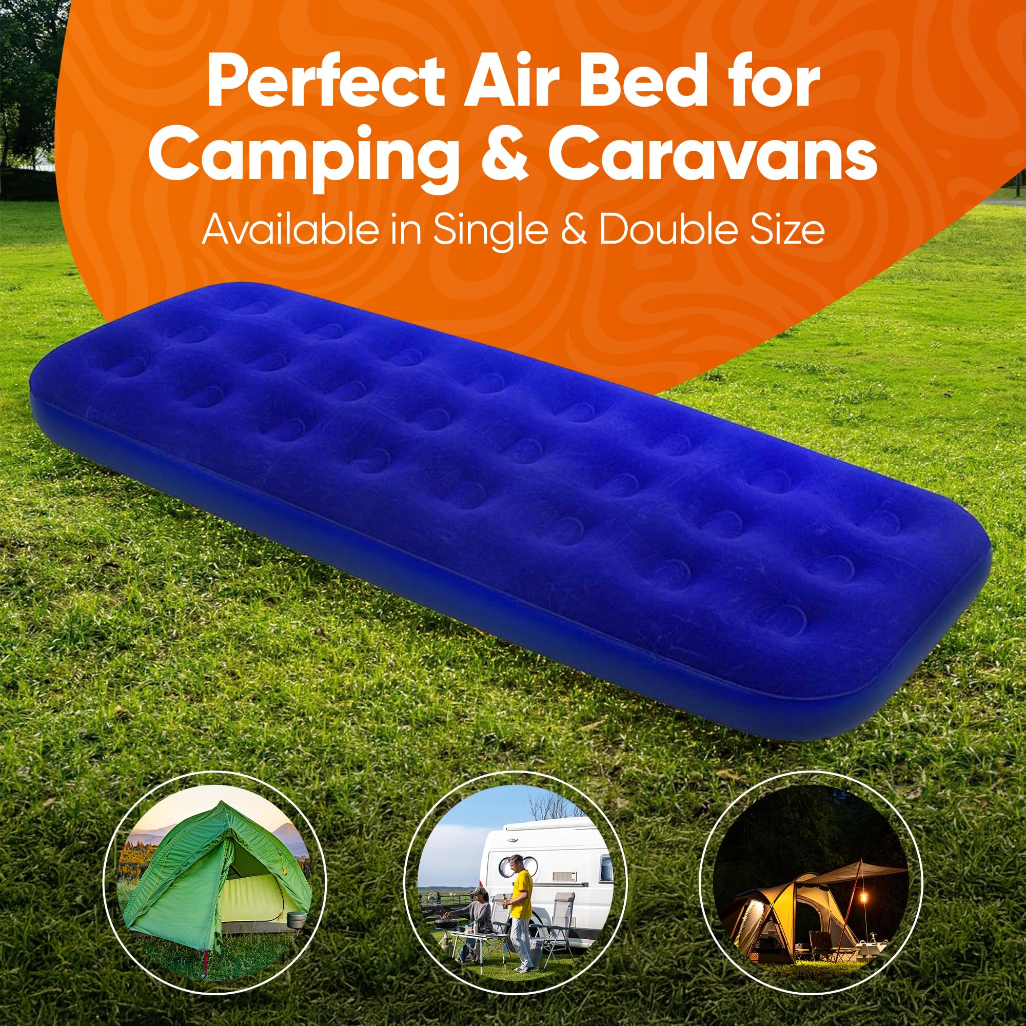 **Albert Austin Air Bed - Premium Inflatable Mattress for Camping, Tents & Caravans | Weatherproof, Comfortable & Easy to Store | Single Blow Up Bed for Adults & Kids | Perfect for Outdoor Adventures, Travel & Guest Sleeping**