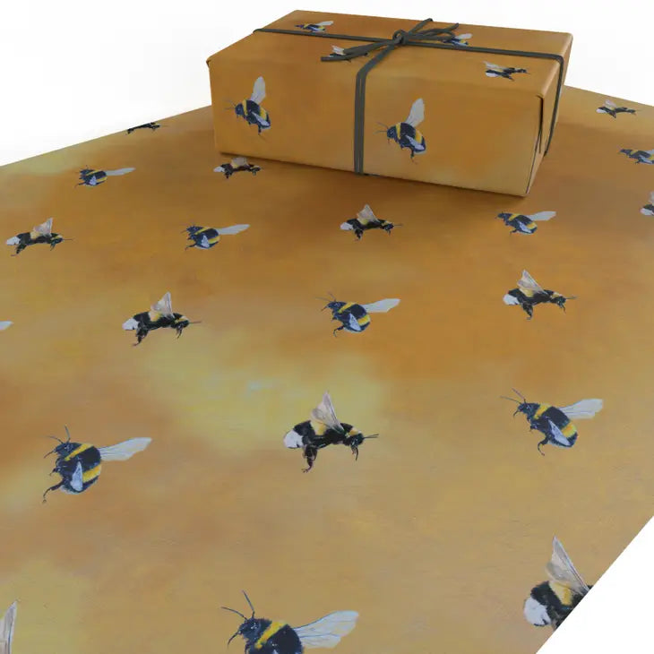 Bumble Bee Oil Wrapping Paper - Eco-Friendly Gift Wrap for Birthdays, Baby Showers & Spring Parties