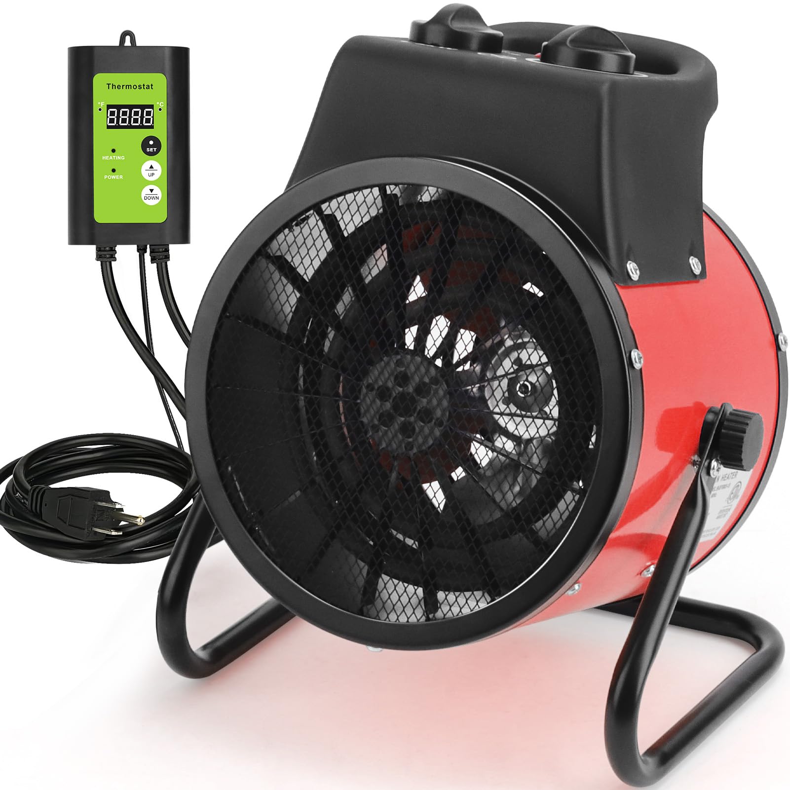 Digital Thermostat Greenhouse Heater - 1500W Fast Heating Grow Tent Heater with Overheat Protection, Perfect for Greenhouses, Garages, Flower Rooms & Outdoor Patios - Ideal for Winter Plant Growth & Space Heating