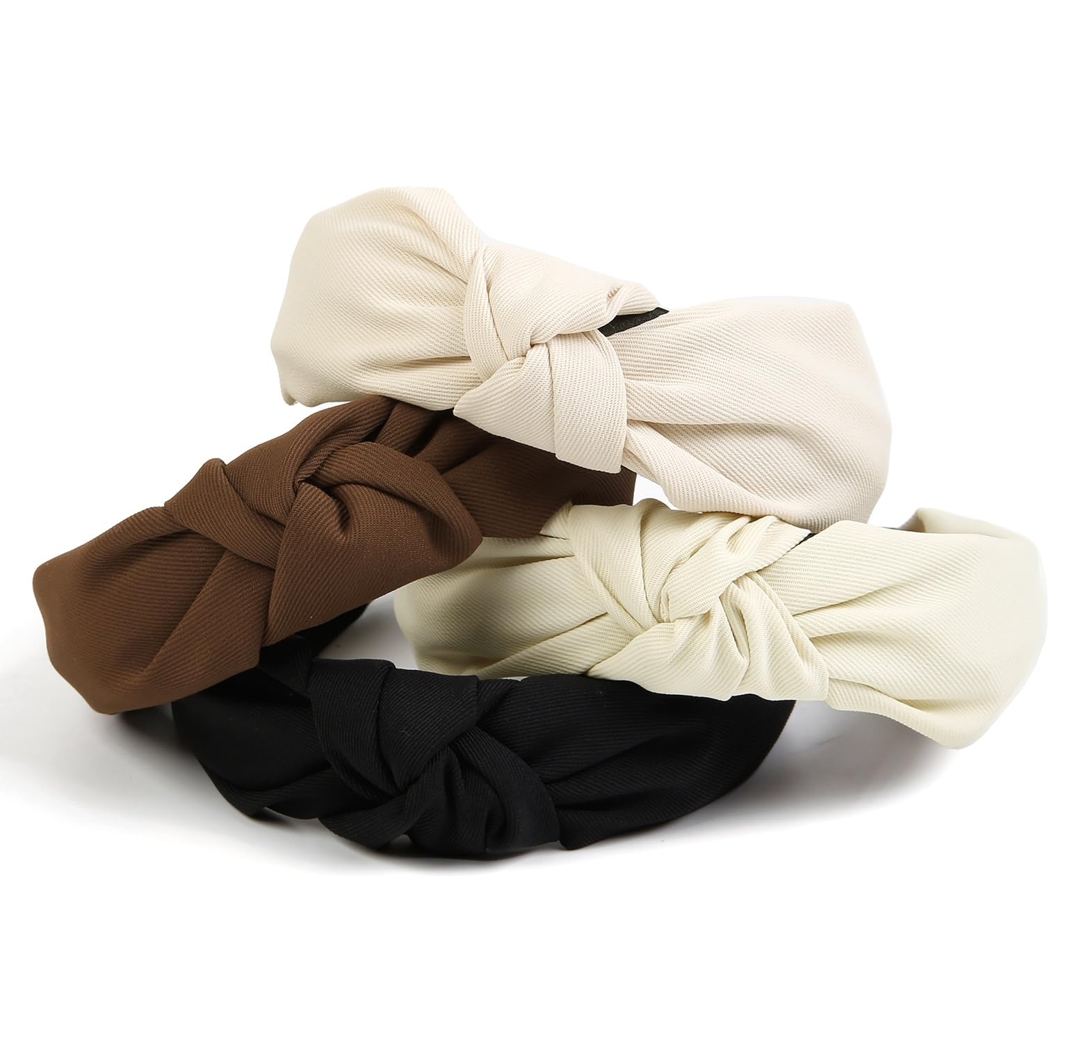 Trendy Non-Slip Knotted Headbands for Women - Wide Thick Knot Hair Bands, Fashion Top Knot Headwear for Girls & Women - Perfect for Workouts, Yoga, Running and Casual Styling