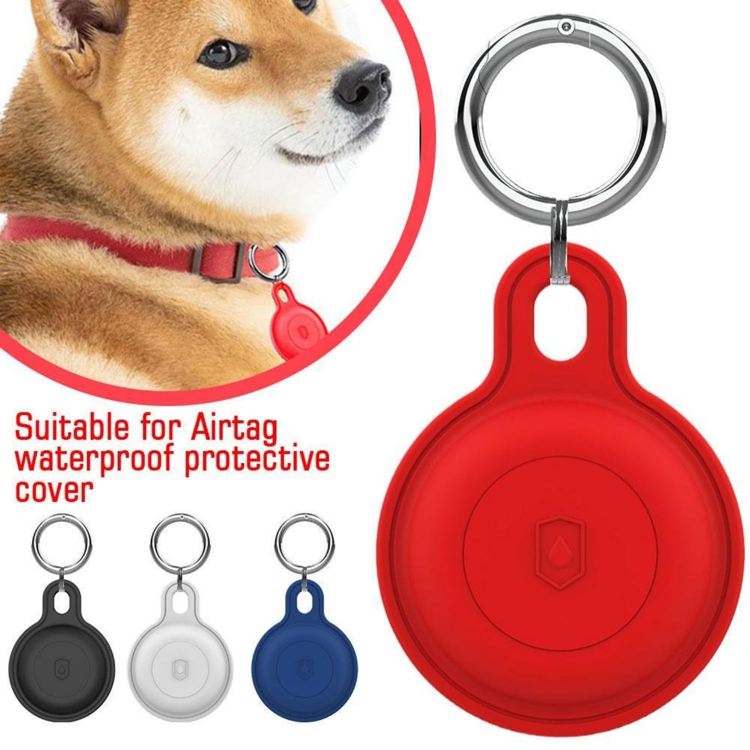 Secure AirTag Keychain Holder (4-Pack) - Durable Silicone Case for Apple AirTag GPS Tracker | Perfect for Keys & Luggage Tracking