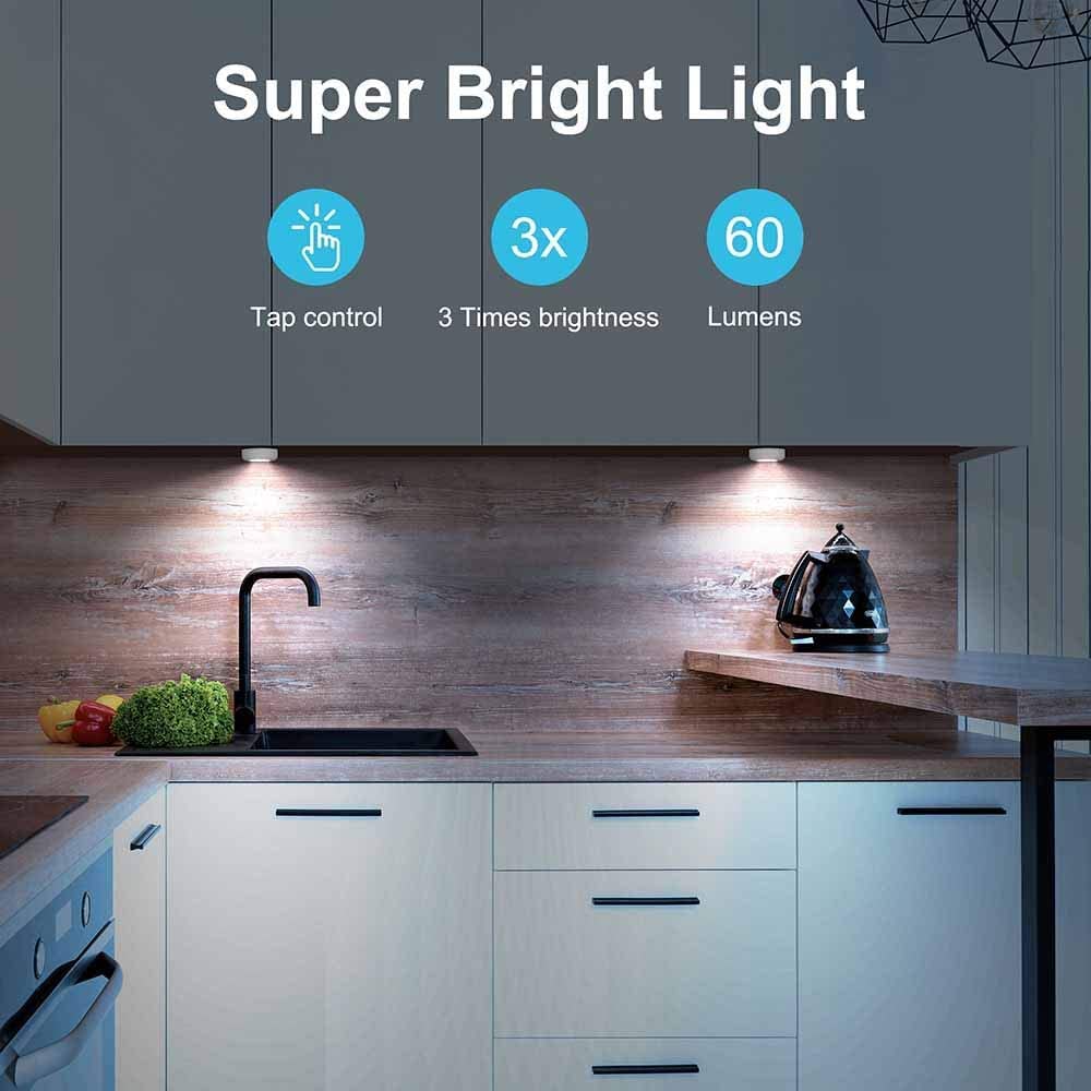 7 Pack Tap Light Push Lights - Battery Operated Small Under Cabinet Touch Puck Lights for Kitchen, Closet, Counter, RV - Stick On LED Lights for Indoor & Outdoor Use (Perfect for Nighttime Navigation, Pantry Organization, and Emergency Lighting)