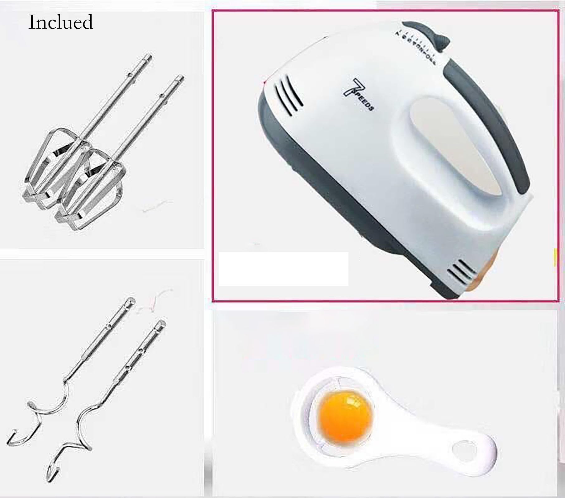 7-Speed Electric Hand Mixer with Whisk - Perfect for Baking Bread, Cakes & Pastries - Ideal for Home Kitchen, Professional Bakeries & Cooking Enthusiasts