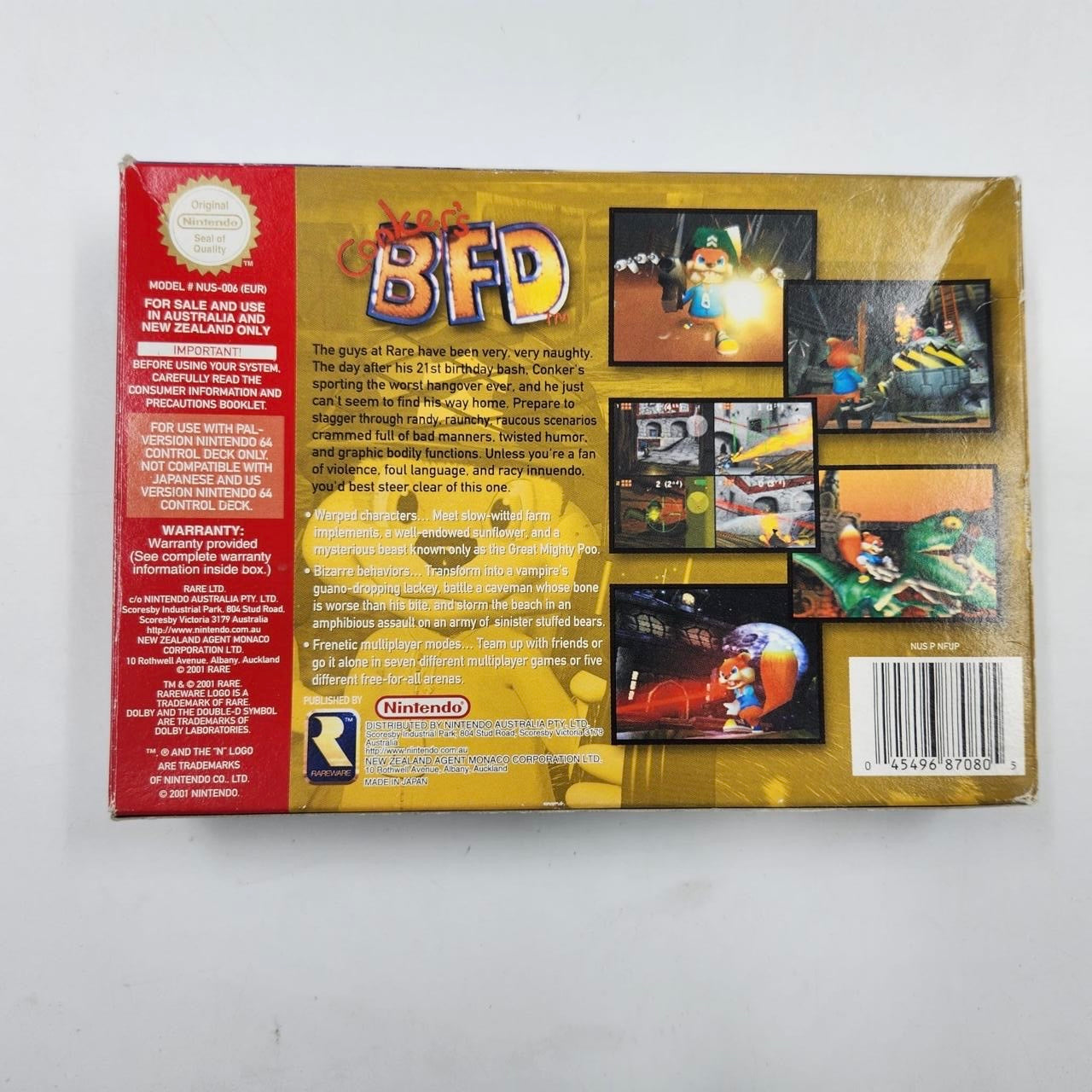 Conker's Bad Fur Day Nintendo 64 (N64) Game - Complete PAL Version | Rare Collectible Retro Video Game for Nintendo 64 Console - Perfect for Gaming Enthusiasts and Nostalgic Players