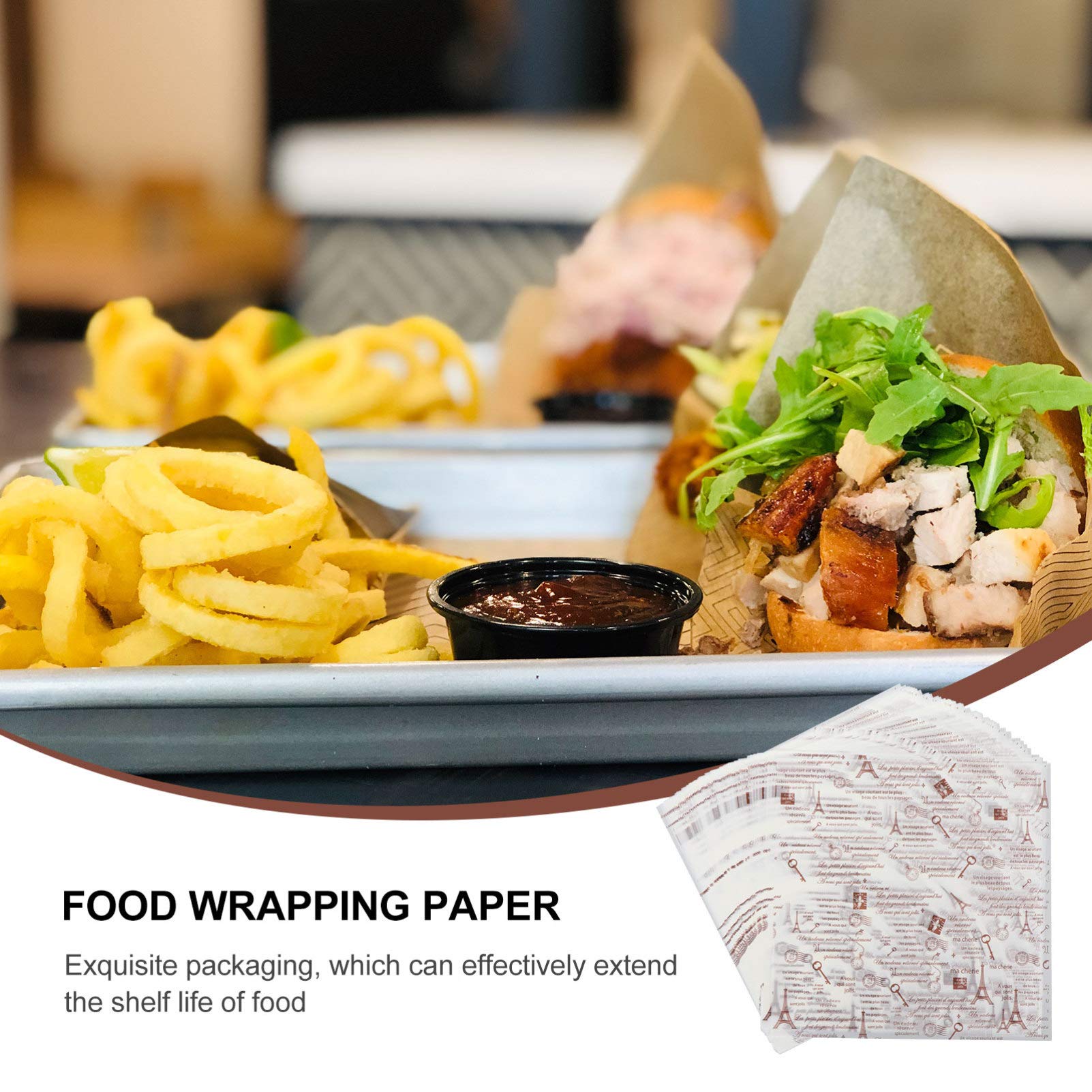 DOITOOL 50 Sheets Non-Stick Parchment Paper for Baking, Cooking, Wrapping Food - Sandwich, Cookie, Hamburger, Crafting - Eco-Friendly & Heat-Resistant for Oven, Grill & Meal Prep