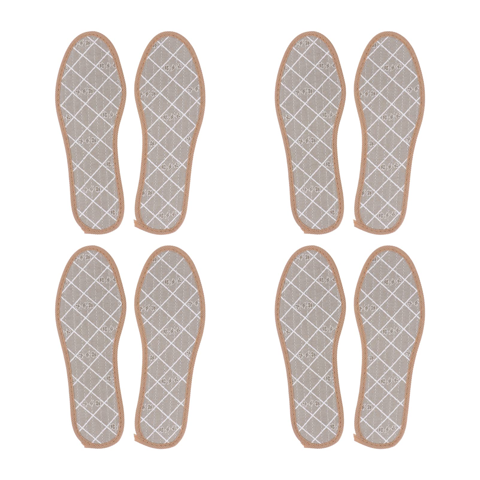 Healeved 4 Pairs Bamboo Charcoal Shoe Insoles - Odor Absorbing, Breathable & Comfortable Flat Inserts for Men & Women - Perfect for Work, Sports & Daily Wear