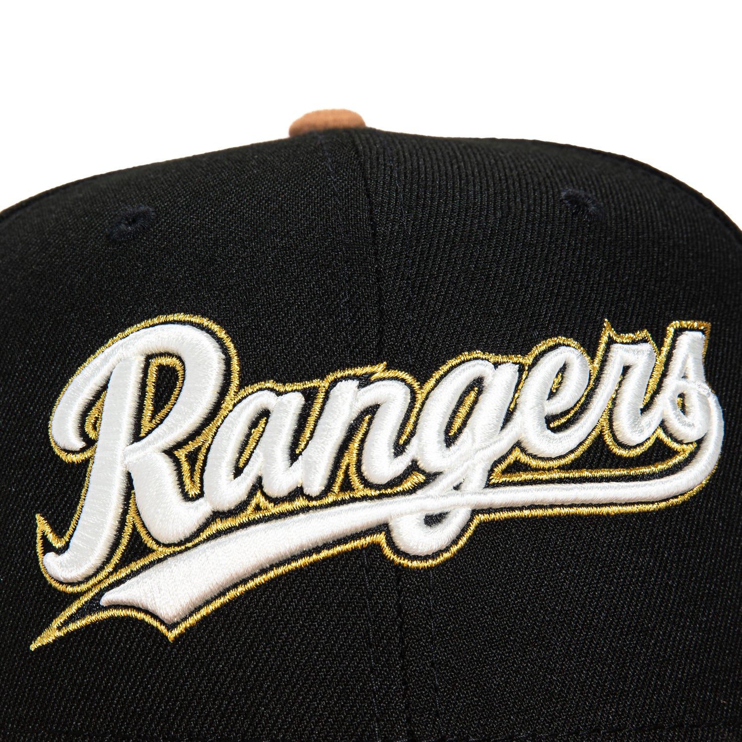 New Era 59Fifty Suede Texas Rangers Final Season Patch Snapback Hat - Black & Tan | MLB Baseball Cap for Men, Women | Game Day, Casual Wear, Sports Fan Gift