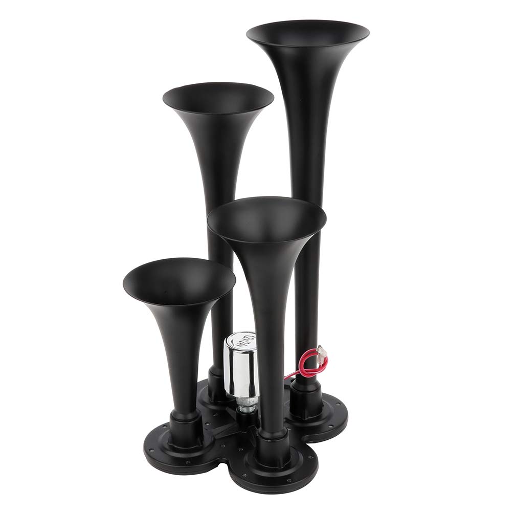 4 Trumpet Train Air Horn Kit with 150 PSI Air Compressor & Tank System - 12V Heavy Duty for Trucks, Cars, Boats & Vans | Perfect for Emergency Alerts, Vehicle Safety & Sporting Events