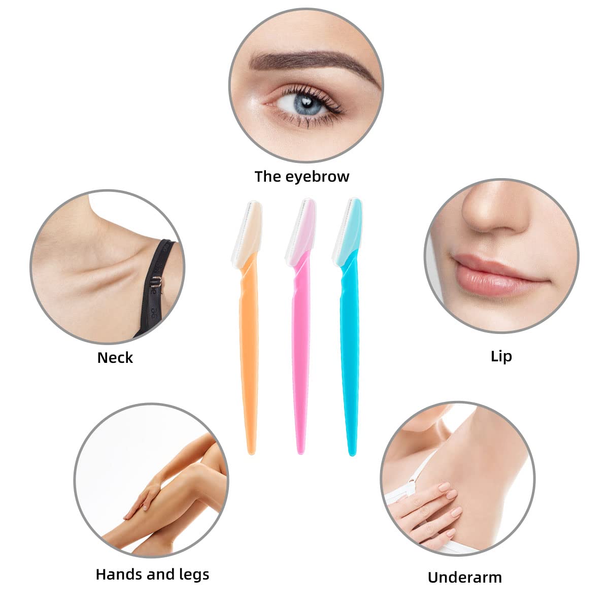 24 Pack Women's Eyebrow Razors - Facial Hair Trimmer & Dermaplaning Tool with Safety Cover, Multipurpose Exfoliating Shaver for Precise Shaping - Perfect for Eyebrow Grooming, Peach Fuzz Removal & At-Home Spa Treatments (Also Great for Men)