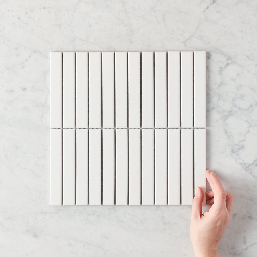 Brunswick Kit Kat Matte White Ceramic Tile - Perfect for Kitchen Backsplash, Bathroom Walls & Flooring