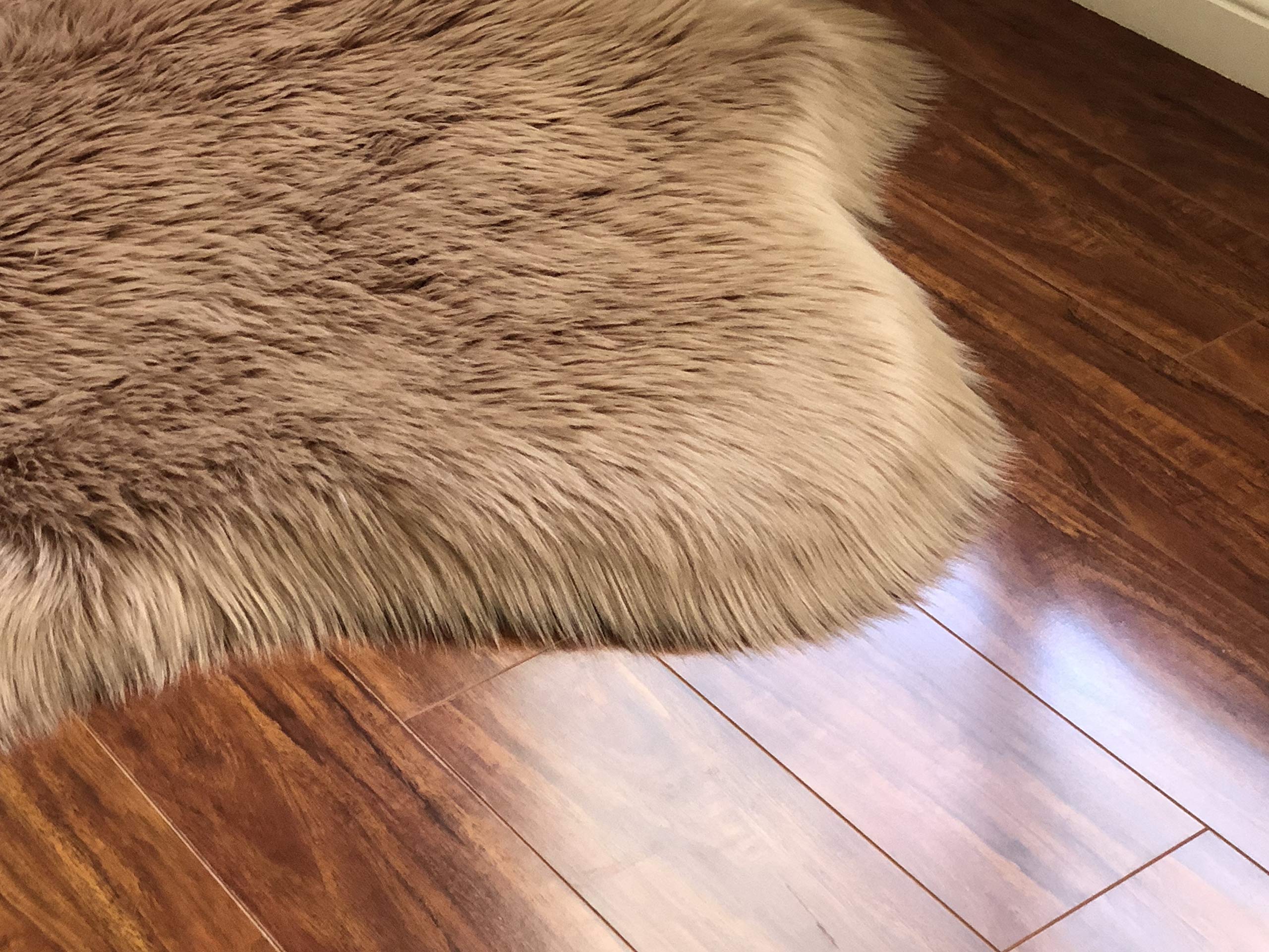 LAMBZY Genuine Sheepskin Area Rug - 3' x 3'2