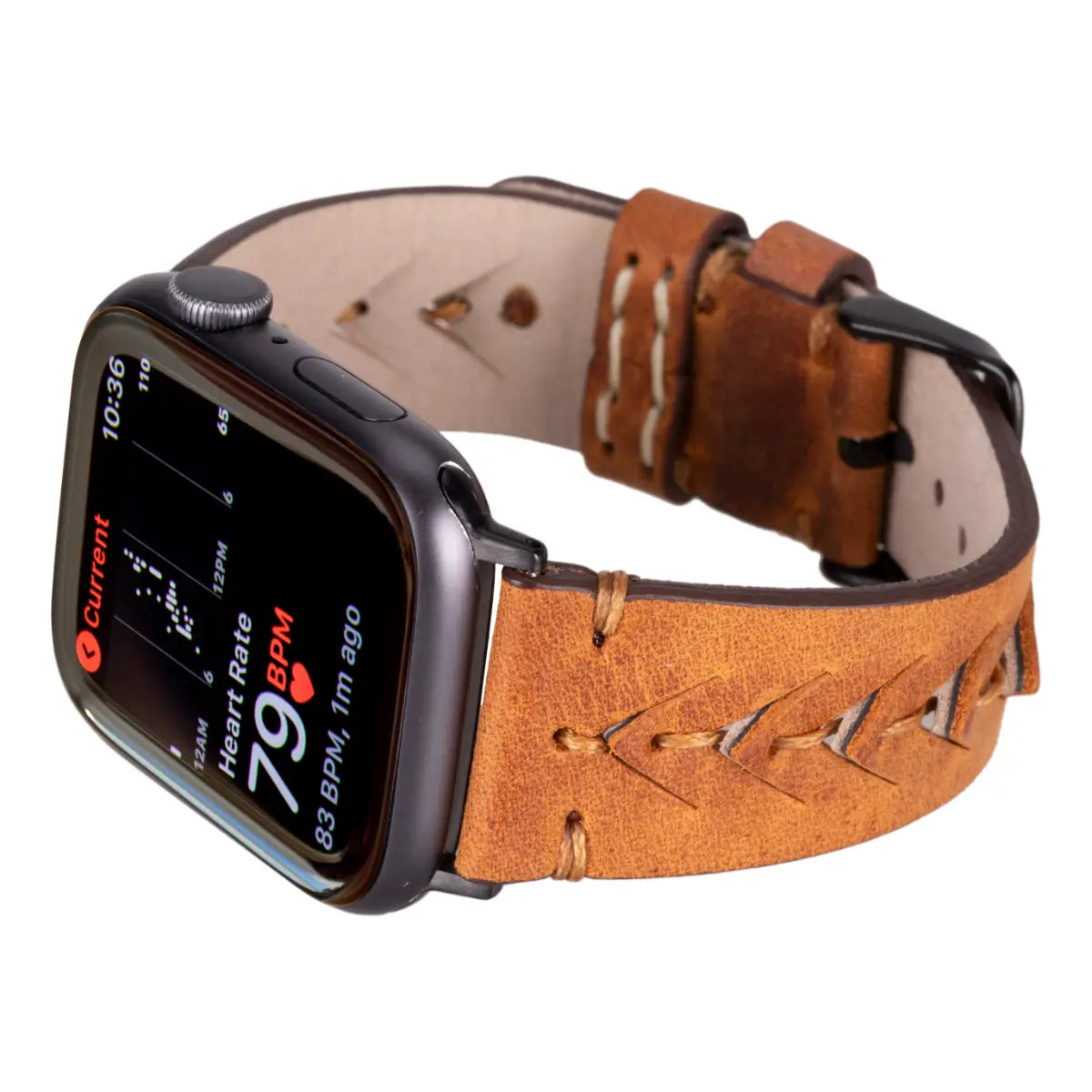 Premium Camel Brown Leather Sport Band for Apple Watch - Durable & Stylish Strap for Workouts & Everyday Use