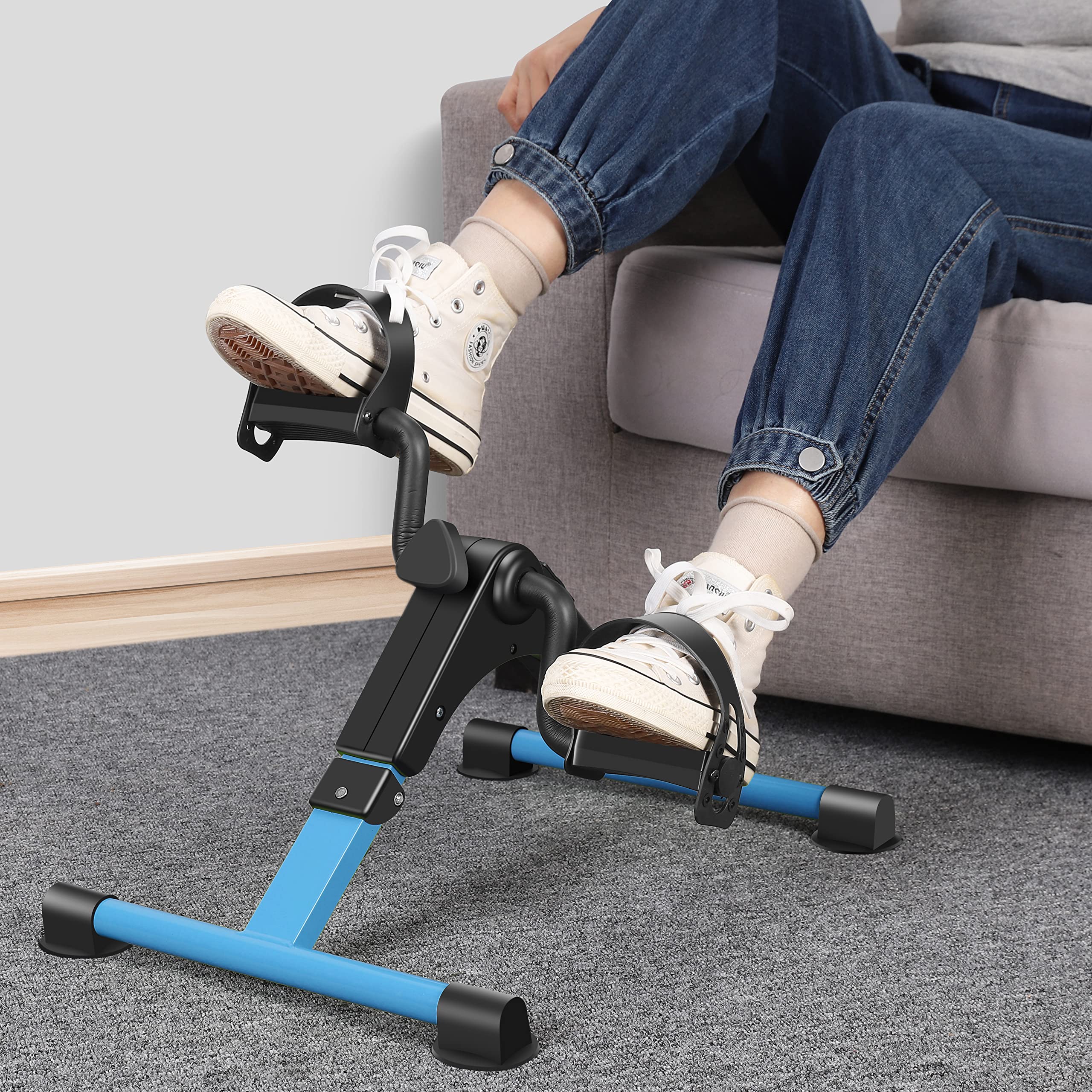 Portable Folding Exercise Bike with LCD Display - Arm & Leg Pedal Exerciser for Home & Office Workouts - Compact Desk Bike for Cardio & Fitness Training