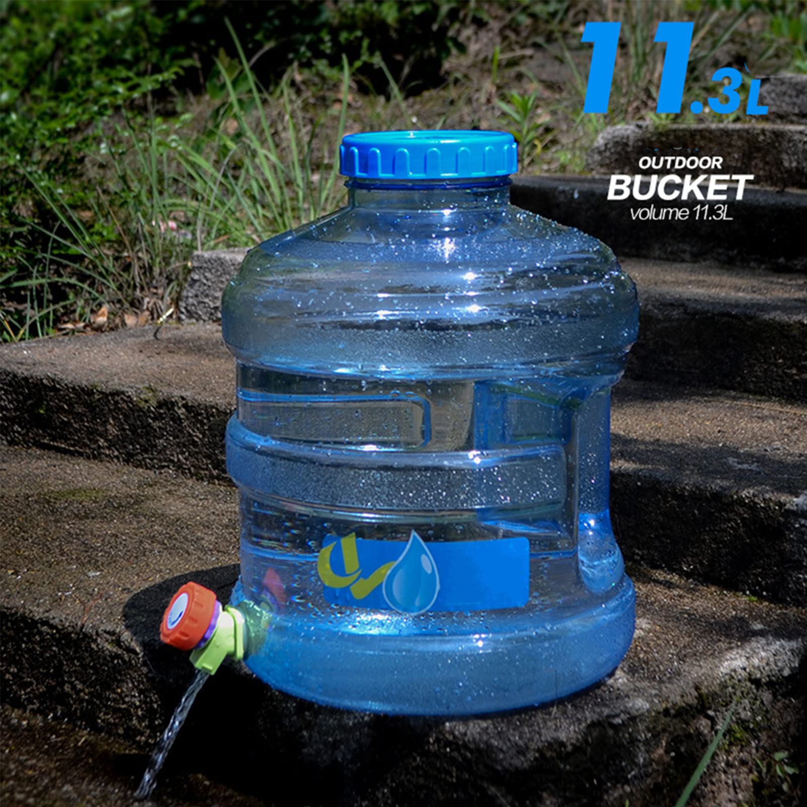 11.3L (3 Gallon) Reusable BPA-Free PC Water Storage Jug - Portable Outdoor Camping Water Container with Spigot & Carry Handle - Ideal for Emergency Preparedness, Hiking, Backpacking and Road Trips