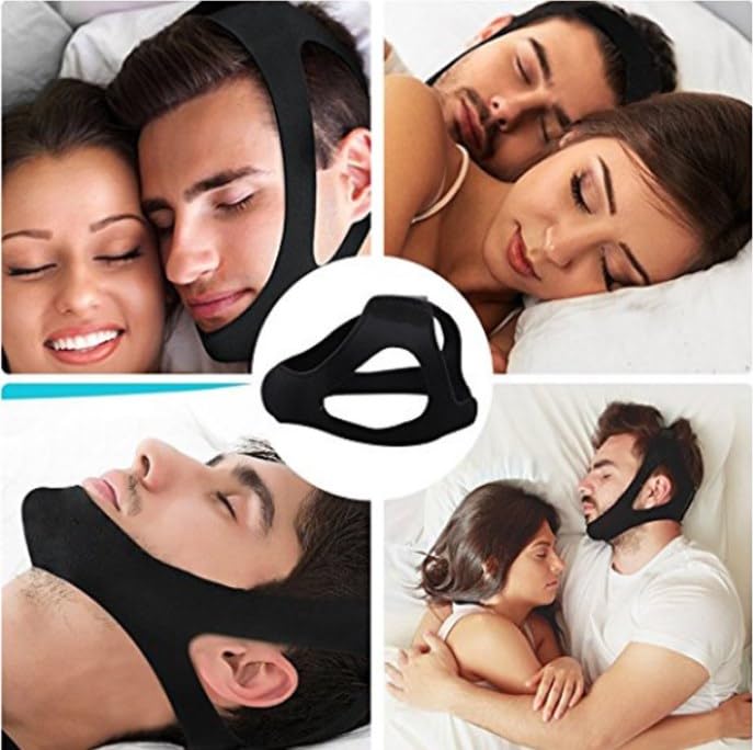 Veralabs Airflow Jaw Strap - Adjustable & Breathable Snoring Chin Strap for Men & Women - Stop Snoring & Improve Sleep - Comfortable for Side & Back Sleepers (Blue)