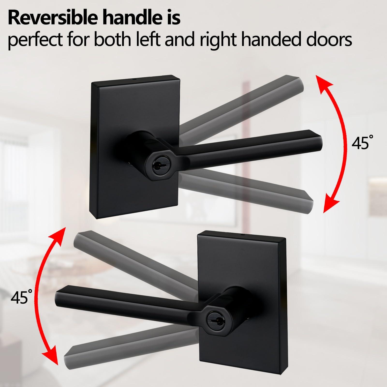 **Heavy Duty Matte Black Keyed Entry Lever Lock for Exterior & Front Doors - 10 Pack (MDC894-DB-ET-10P) - Ideal for Homes, Offices & Commercial Buildings**