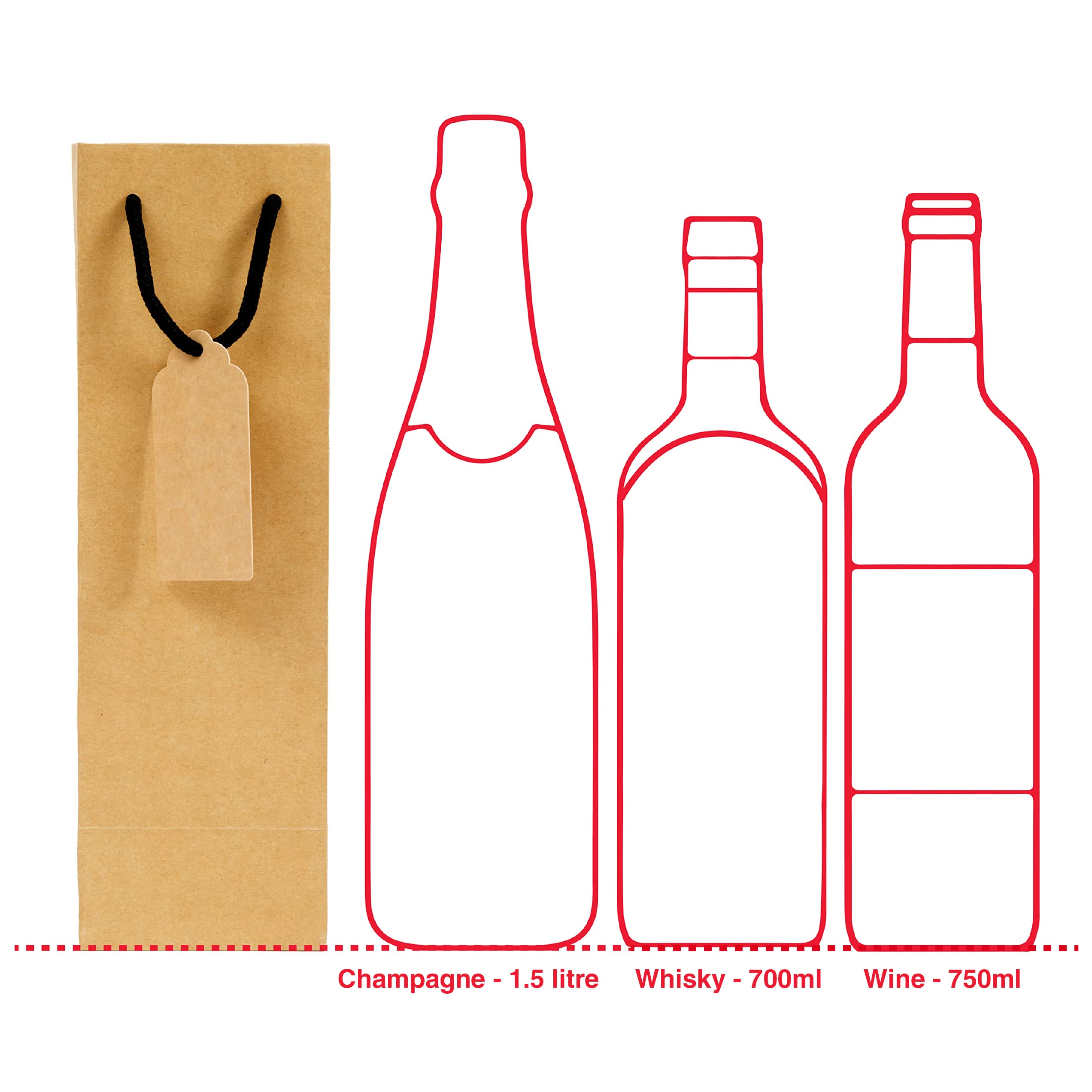 TOHOKU PRIME 24-Pack Kraft Wine Gift Bags 4x4x13 Inch - Eco-Friendly Wine Bottle Bags & Tumbler Gift Bags Bulk for Parties, Weddings & Corporate Gifts