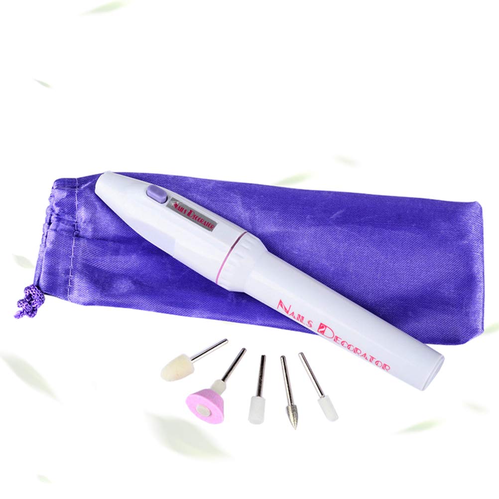 Lurrose Electric Nail Filer Pen - Portable Rechargeable Nail Drill for Manicure & Pedicure, Professional Nail Art Tools with Multiple Attachments - Perfect for Home Salon, Travel & DIY Nail Care