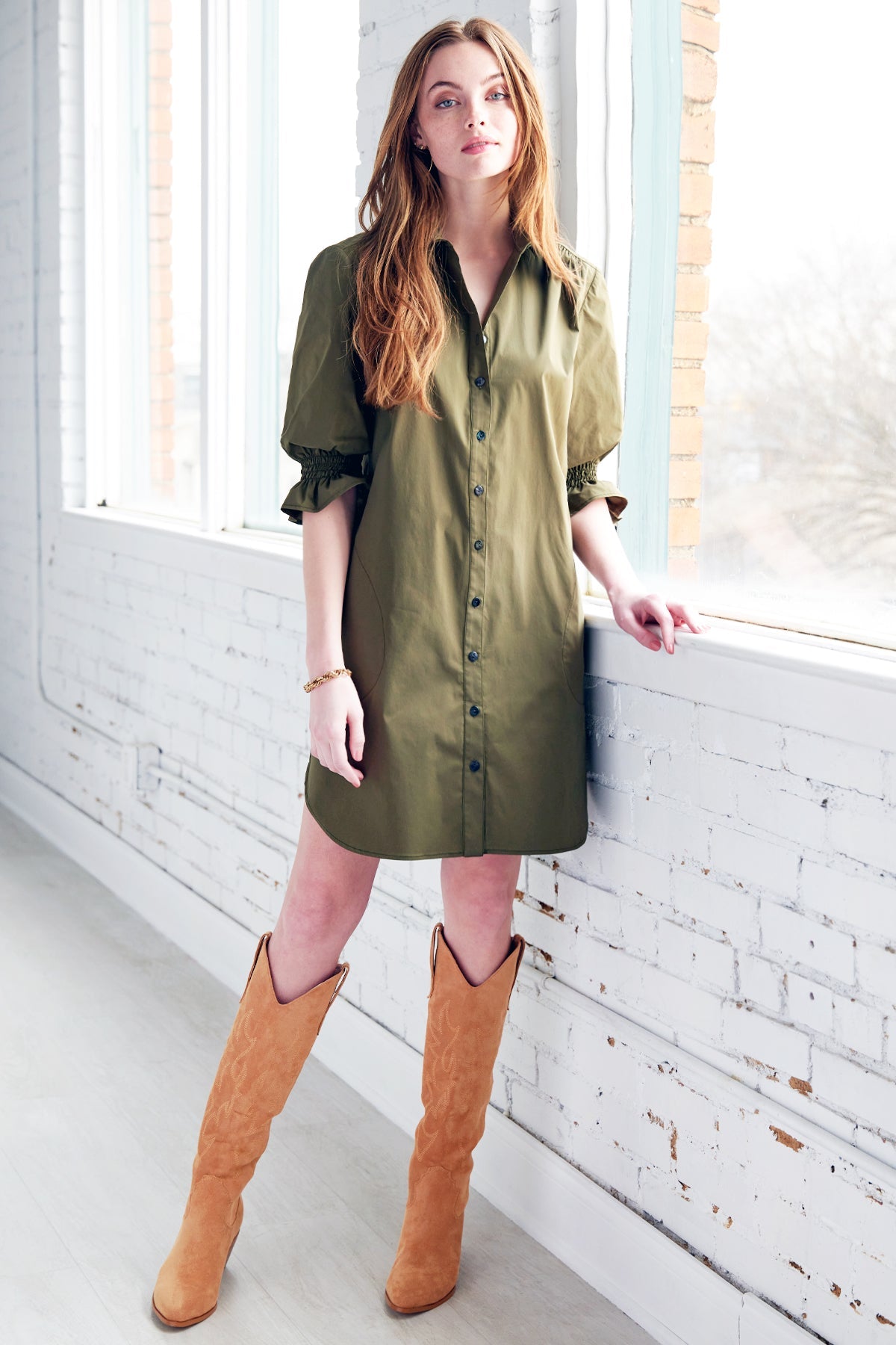 GAMEDAY! Miller Puff Sleeve Shirt Dress in Purple - Soft Hemp/Cotton Blend | WEB Exclusive | Perfect for Game Days, Casual Outings & Summer Events