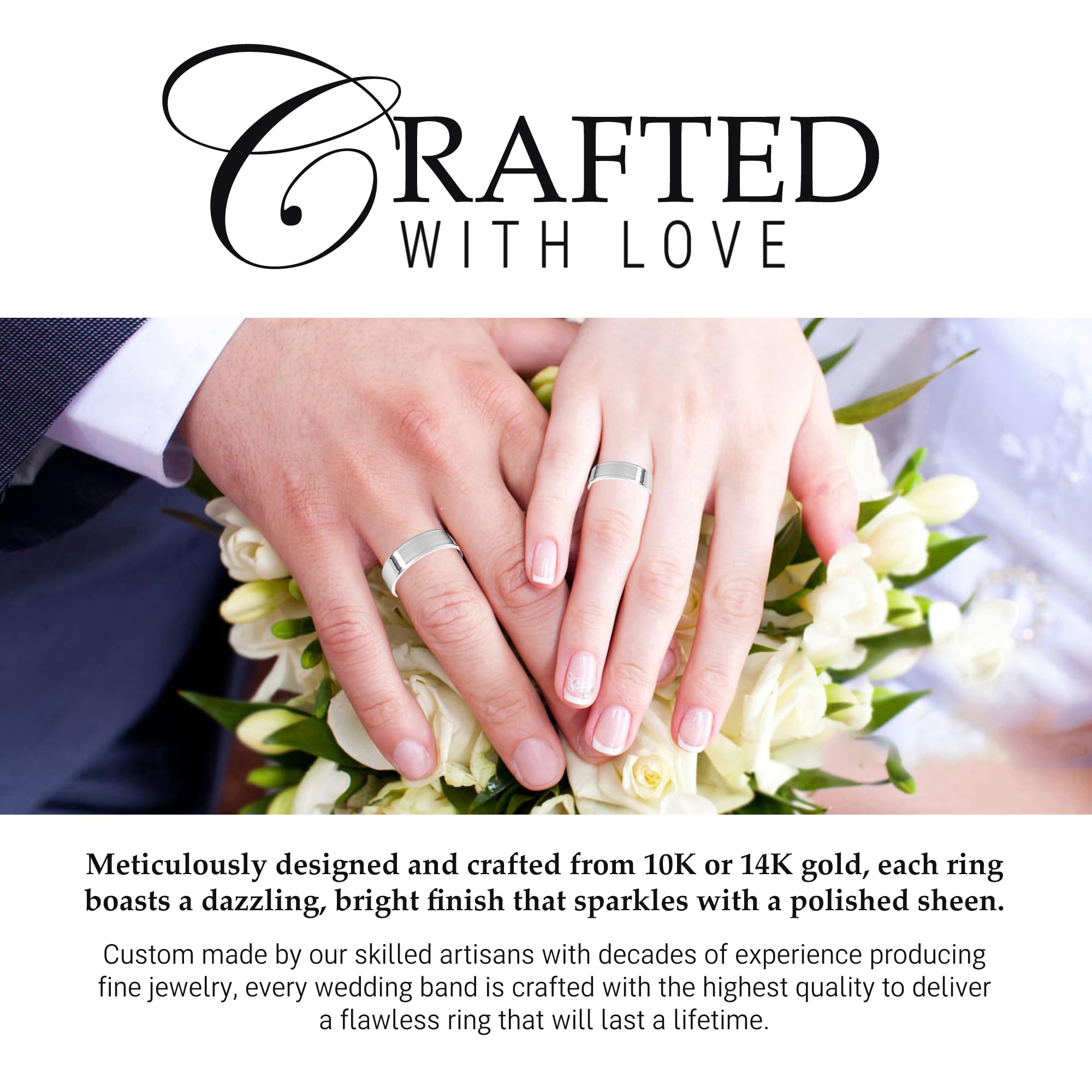 5mm Solid Gold Wedding Band for Women & Men - 10K/14K Yellow or White Gold Comfort Fit Ring - Perfect for Anniversaries, Engagements & Everyday Wear