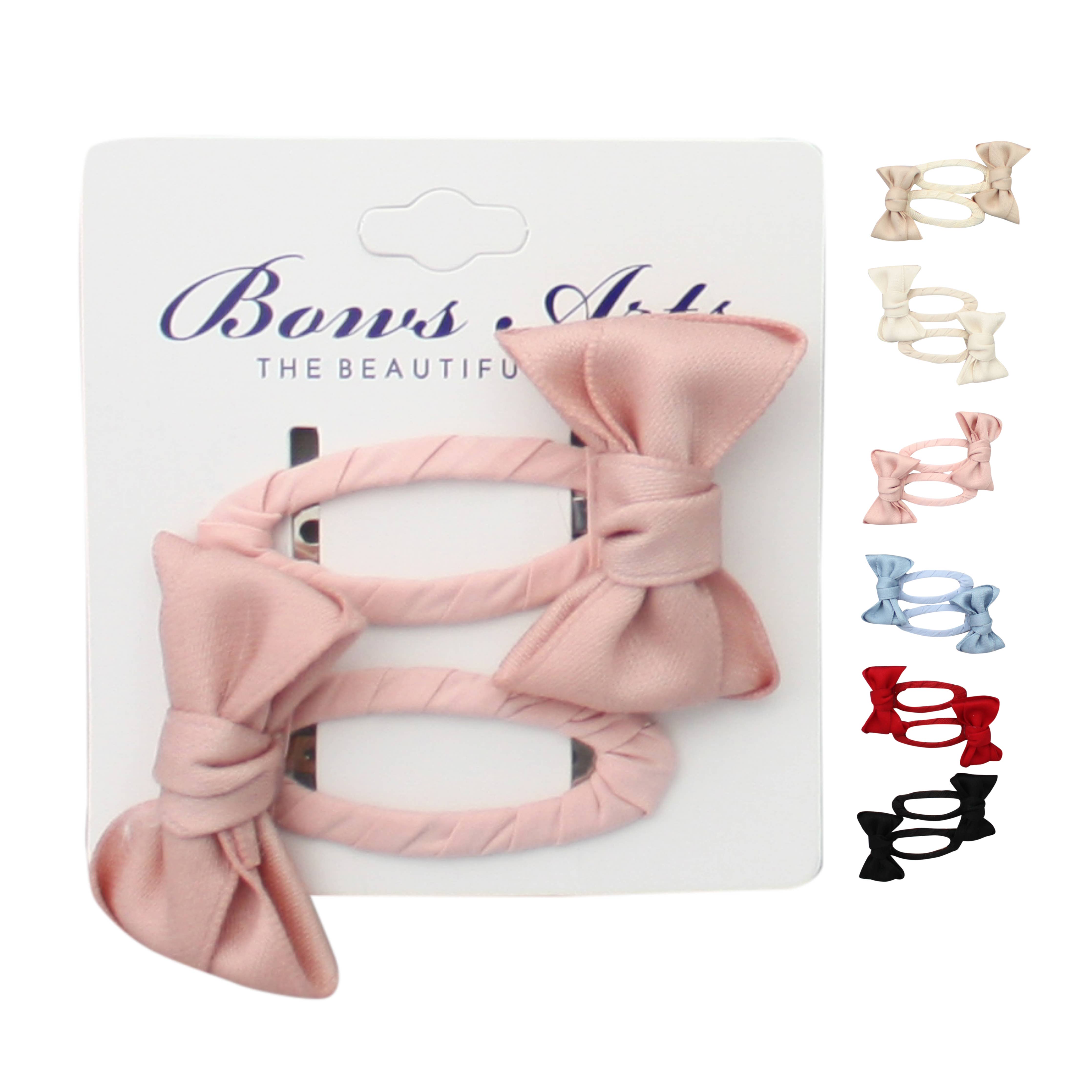 Elegant Cream Satin Bow Hair Clips for Women & Girls - Perfect for Weddings, Parties & Everyday Styling