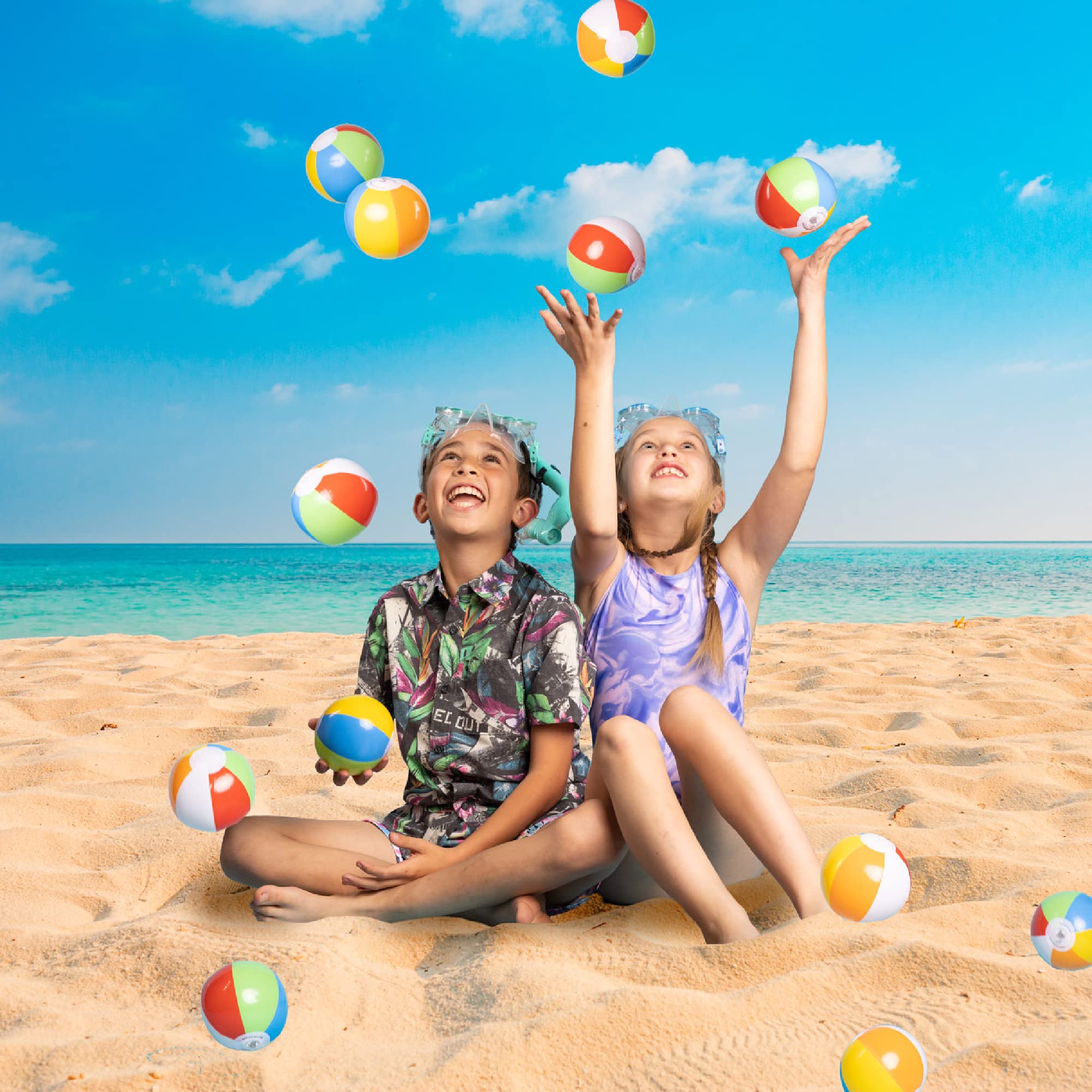 Top Race Mini Beach Balls Bulk Pack - 6 Inch Inflatable Rainbow Beach Balls for Kids - Perfect for Pool Parties, Summer Beach Games, Lake Activities, and Themed Party Decorations - 25 Pack