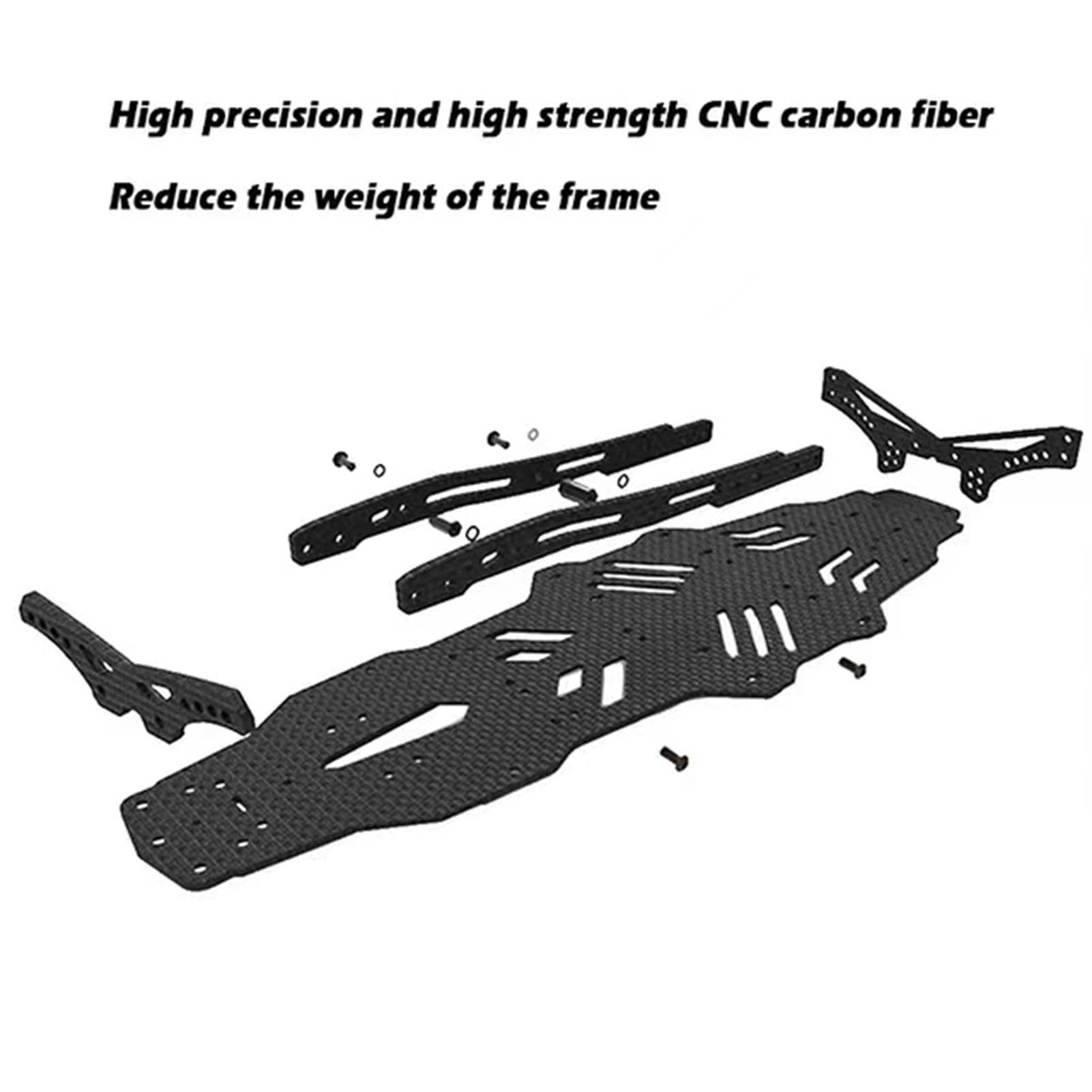 Carbon Fiber RC Car Chassis Upgrade Kit for RMX2.0S 1/10 Scale Drift Car - High Performance Replacement Parts for Racing & Drifting Scenes