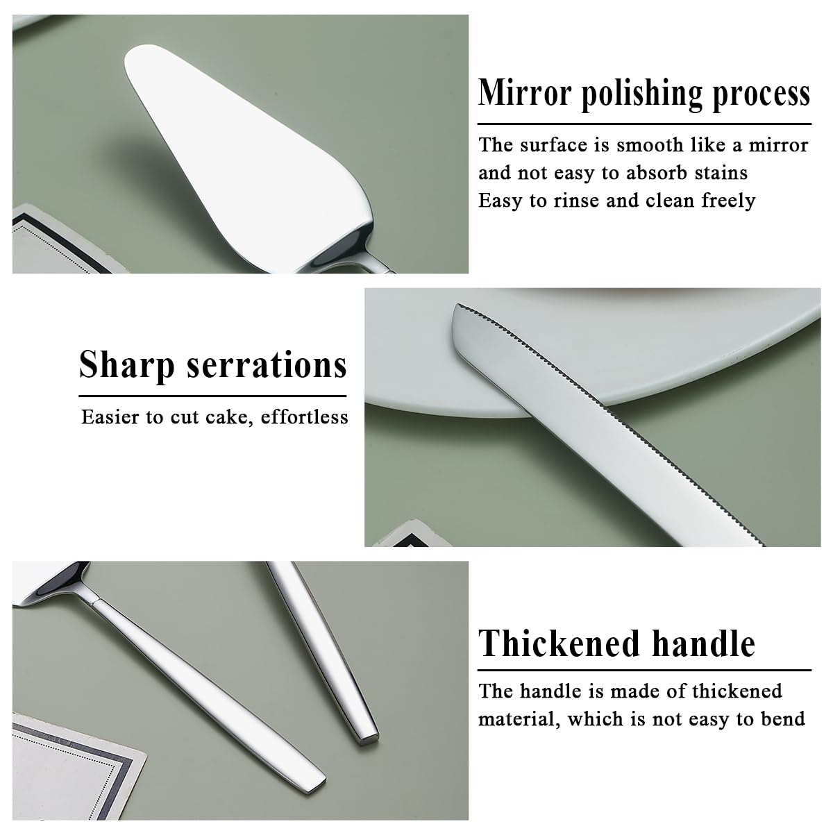 Evanda Stainless Steel Wedding Cake Knife & Server Set - Elegant Cake Cutter & Pie Server for Wedding, Birthday, Anniversary & Everyday Use - Dishwasher Safe - Perfect for Cake Cutting, Dessert Serving & Party Celebrations