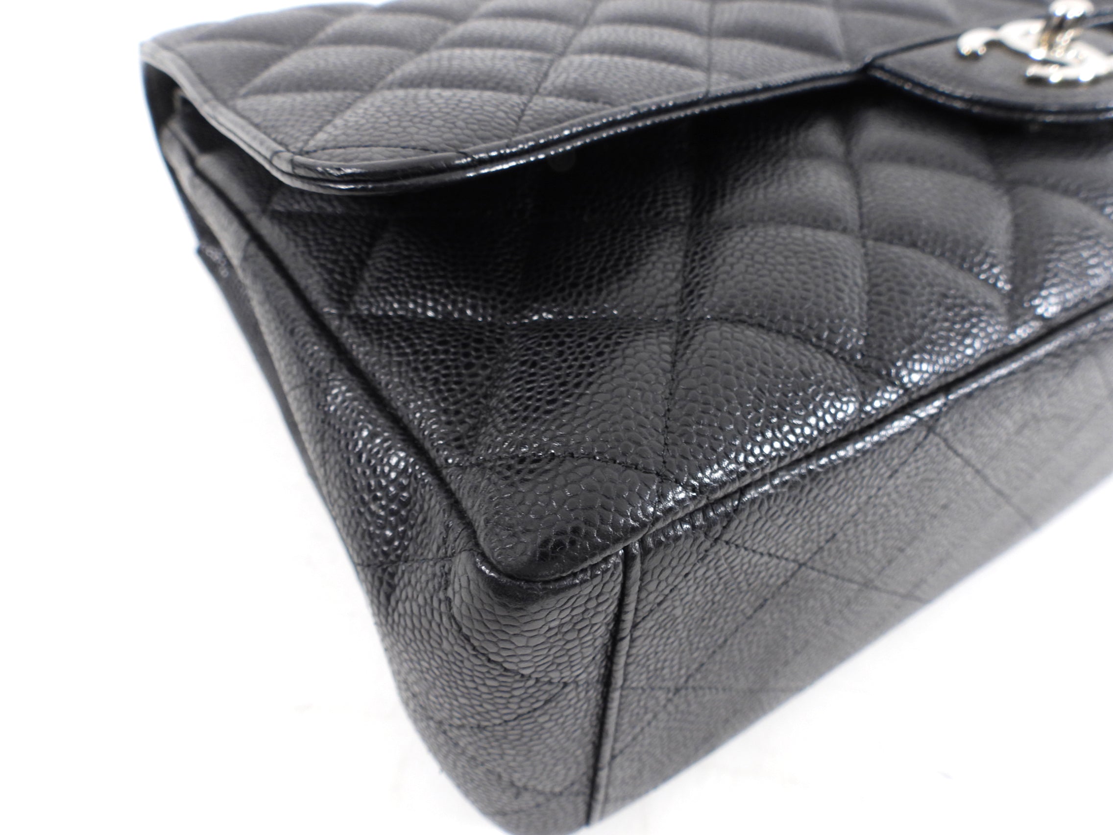 Chanel Black Caviar Leather Maxi Classic Double Flap Handbag - Luxury Designer Shoulder Bag for Women, Perfect for Evening Events & Special Occasions