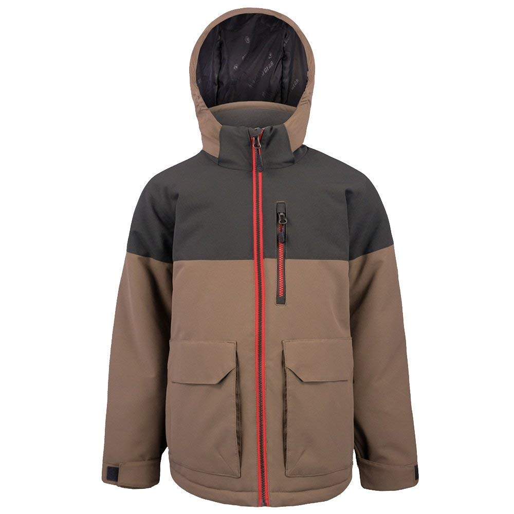 Boulder Gear Youth Boys Rollins Jacket - Waterproof Winter Coat for Outdoor Activities, Hiking & School (Brown Buck)