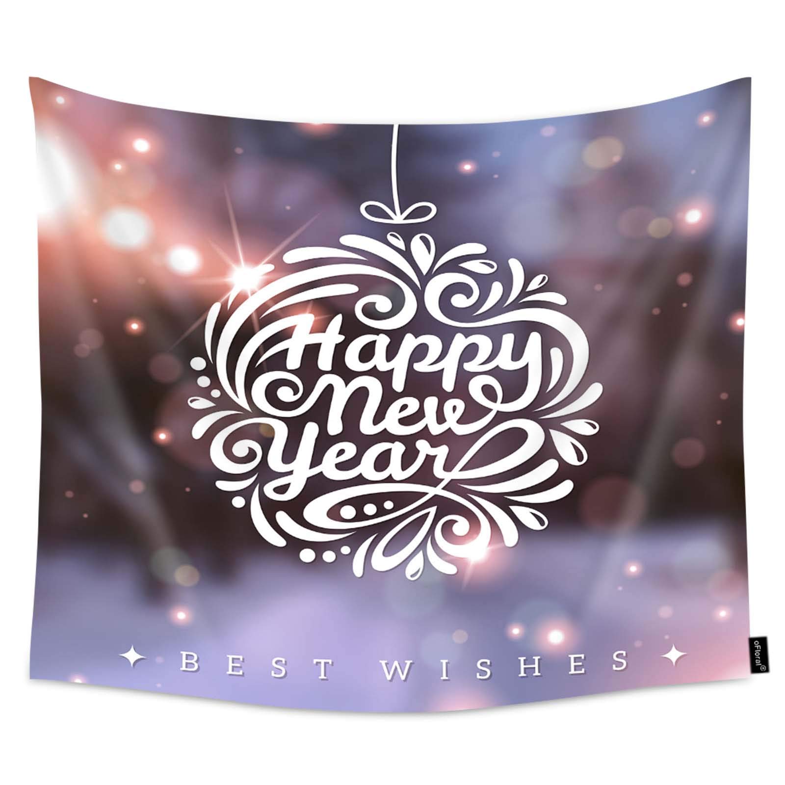 Floral Christmas Tapestry - Snowy Street Wall Hanging for Bedroom & Living Room Decor