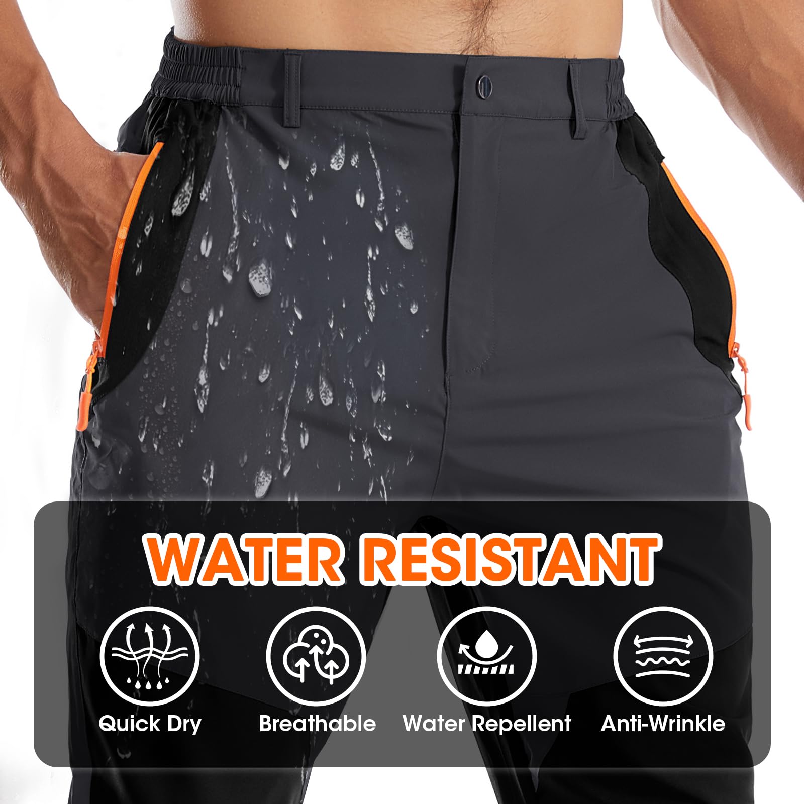 Men's Lightweight Quick Dry Hiking Cargo Pants - Water Resistant Outdoor Work Pants for Fishing, Climbing & Adventure Travel | Perfect for Camping, Hiking & Outdoor Activities