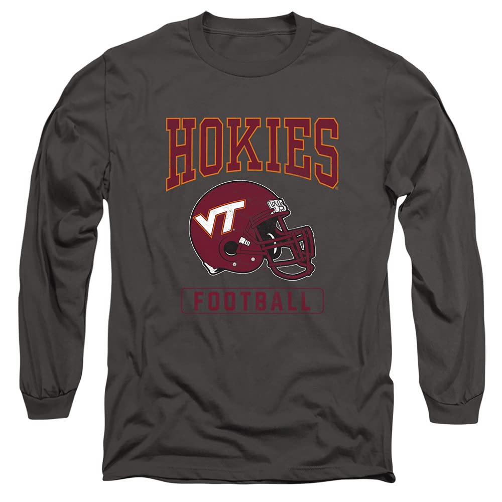 Virginia Tech Hokies Official Unisex Long-Sleeve Football T-Shirt - Charcoal, Medium - Perfect for Game Day, Tailgating & College Fan Apparel