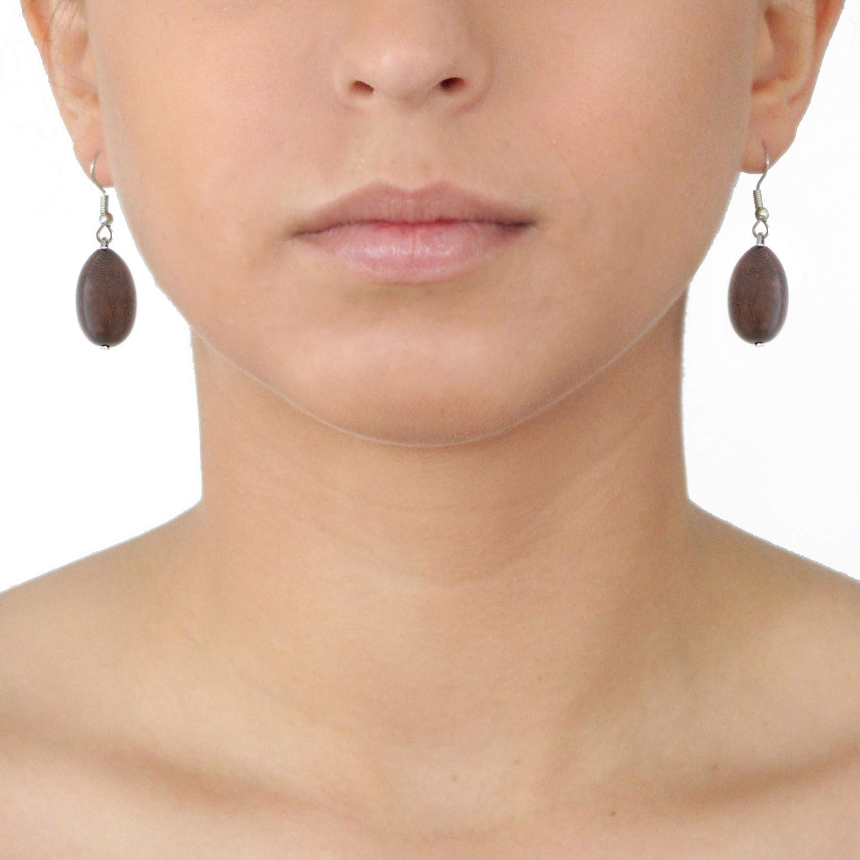 Handmade Tagua Nut Earrings in Chocolate Brown - 100% Vegan Ivory - Perfect for Boho & Eco-Friendly Jewelry Lovers
