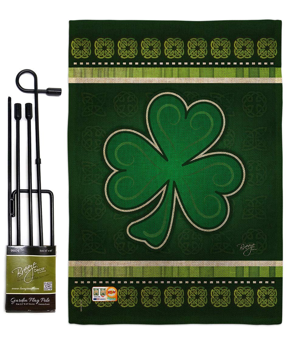 Shamrock Garden Flag Set - St Patrick's Day Decor for Yard & Home