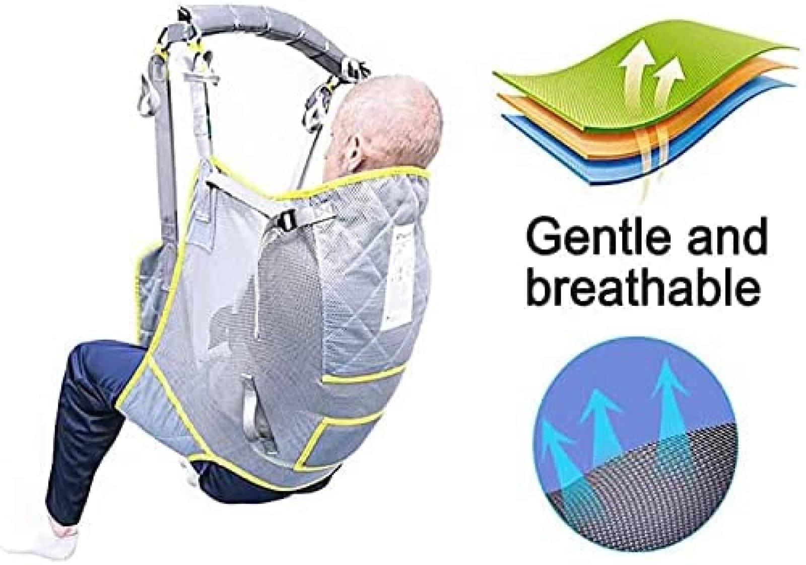 YUYANAIAI Full Body Patient Lift Sling - Heavy Duty Toileting & Bath Commode Sling with Divided Leg Design for Safe Transfers Between Bed, Wheelchair, Recliner, Shower Chair & Toilet - Ideal for Elderly Care & Post-Surgery Recovery