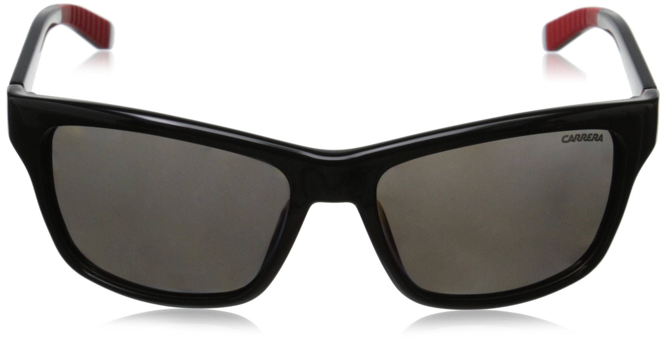 Carrera CA8013/S Polarized Sunglasses - Shiny Black & Gray Rectangular Frame (58mm) | UV Protection & Anti-Glare for Driving, Outdoor Sports & Fashion | Safilo Group