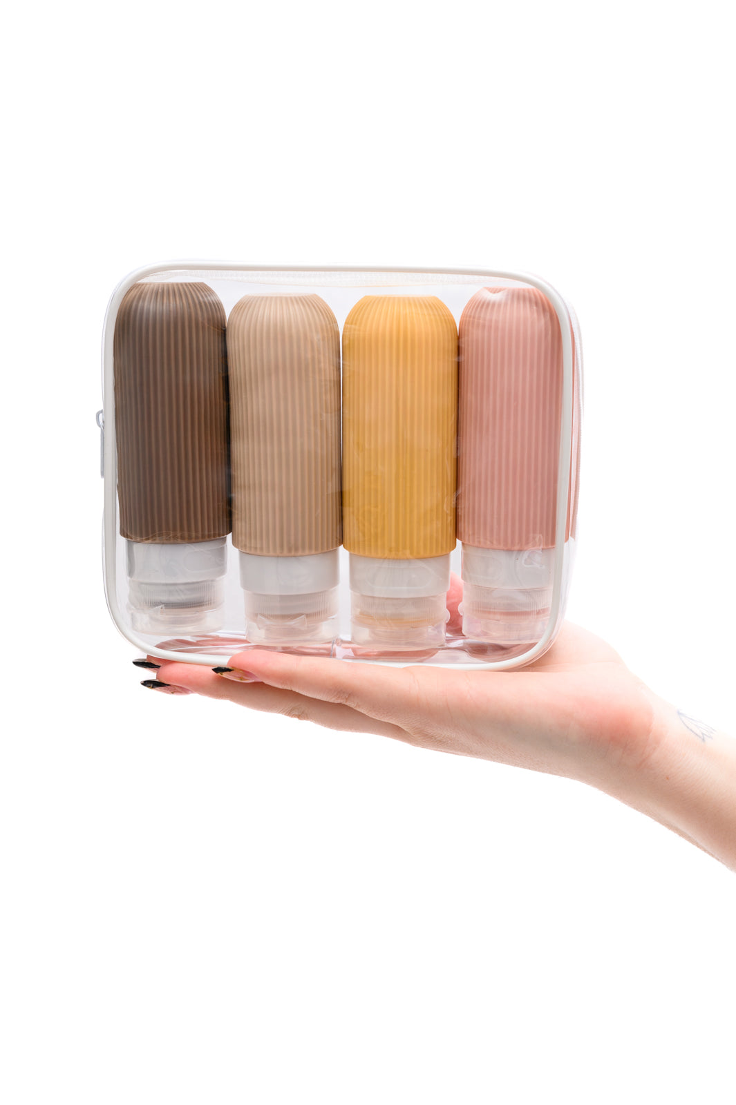 Premium Neutral-Colored Travel Toiletries Bottles Set - Leak-Proof & TSA Approved for Airplane Carry-On, Gym, Camping & Vacation Essentials
