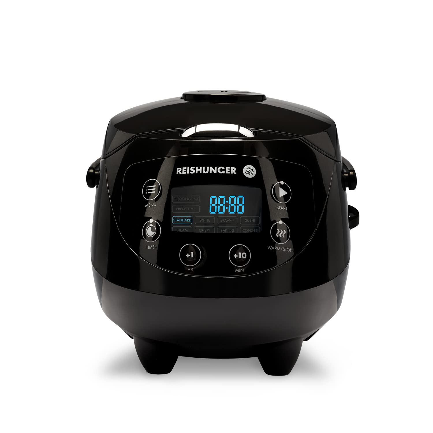 Reishunger Digital Mini Rice Cooker & Steamer - 3.5 Cup Small Japanese Rice Cooker with Ceramic Inner Pot, Keep-Warm Function & Timer - 8 Cooking Programs for 1-3 People - Perfect for Dorm, Office & Small Kitchen Use