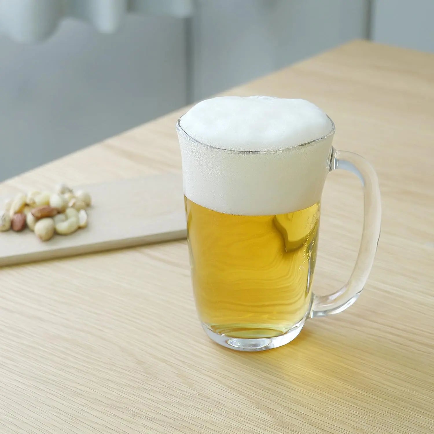 Aderia Tebineri Soda Lime Glass Beer Mug Set of 3 - Durable & Clear Drinking Glasses for Beer, Cocktails, Iced Coffee - Perfect for Home Bar, Parties, and Outdoor Gatherings
