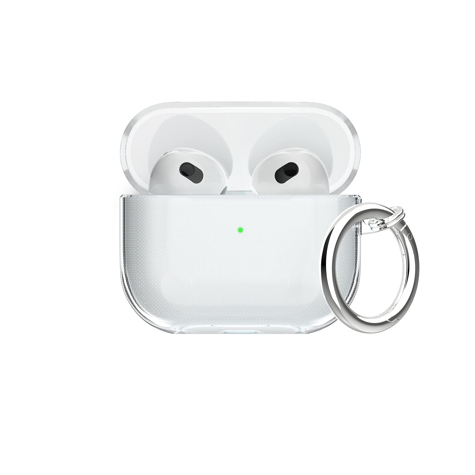 Aircawin Clear Protective Case for AirPods 3 (3rd Generation 2021) - Shockproof Soft TPU Cover with Carabiner Keychain - Perfect for Travel, Gym & Daily Use