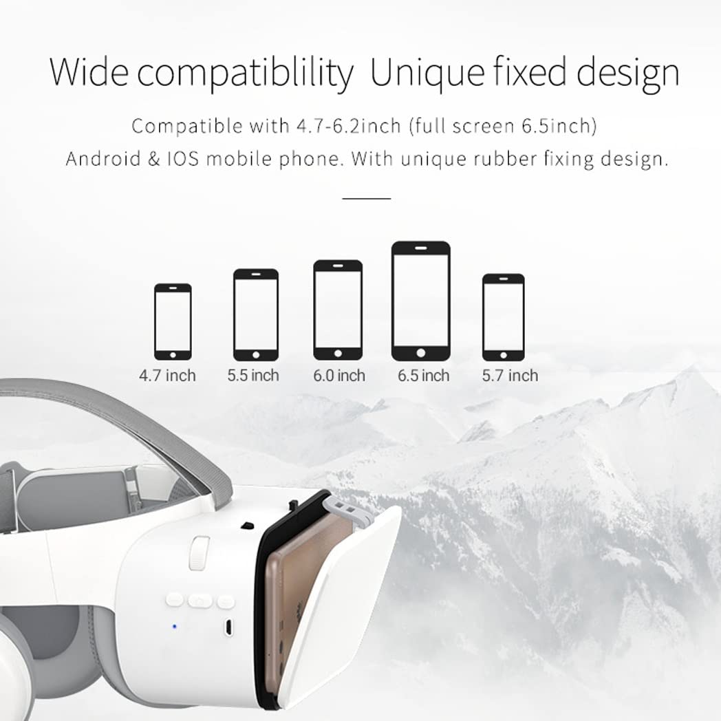 3D VR Headset with Bluetooth Controller - Compatible with iPhone 13 Pro Max/13 Pro/13/12/11, Samsung Galaxy S21, Huawei & Xiaomi Series - Immersive Virtual Reality Gaming & Movie Experience (Color: A, Size: iOS)