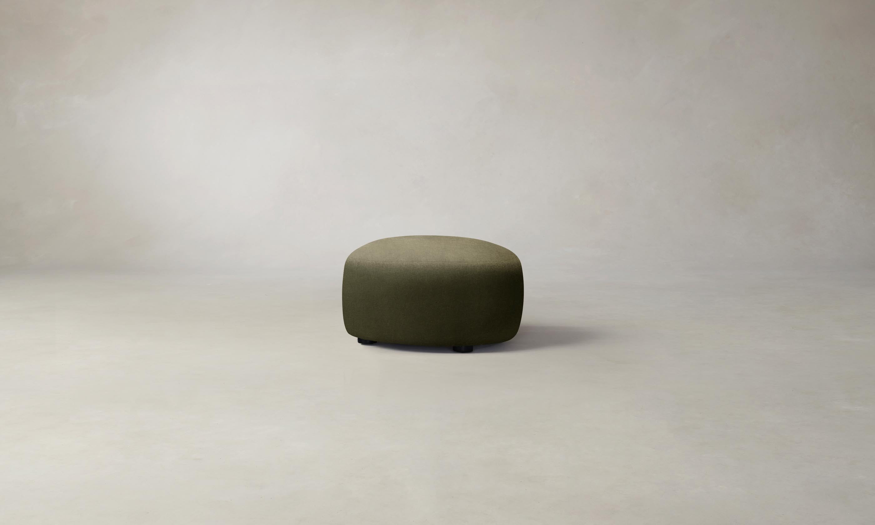 Luxury Mohair Moss Chelsea Ottoman - Elegant Footstool & Accent Chair for Living Room, Bedroom, or Home Office - Perfect for Relaxing & Stylish Home Decor